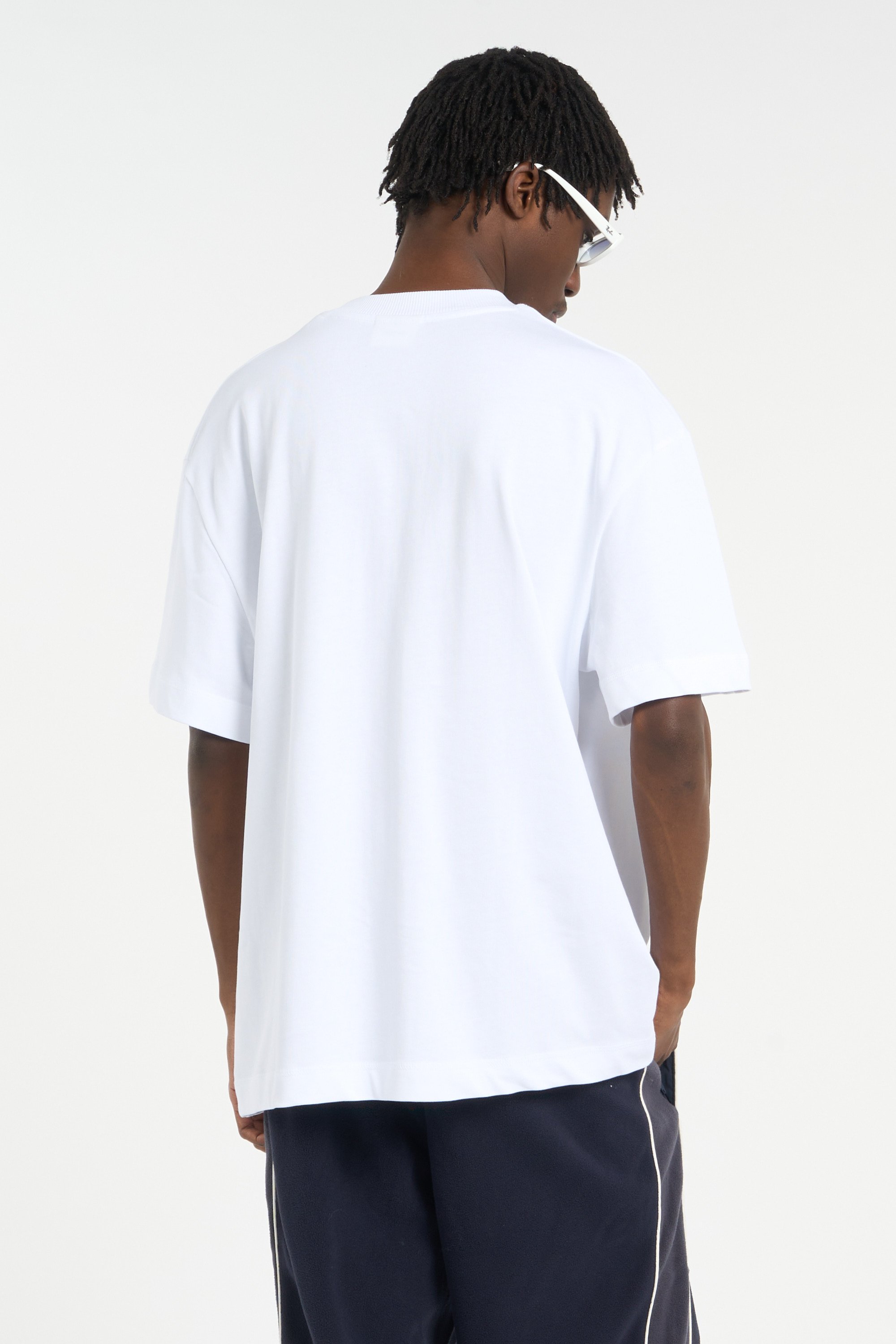 Regular-fit round-neck cotton T-shirt | White LES DEUX Men