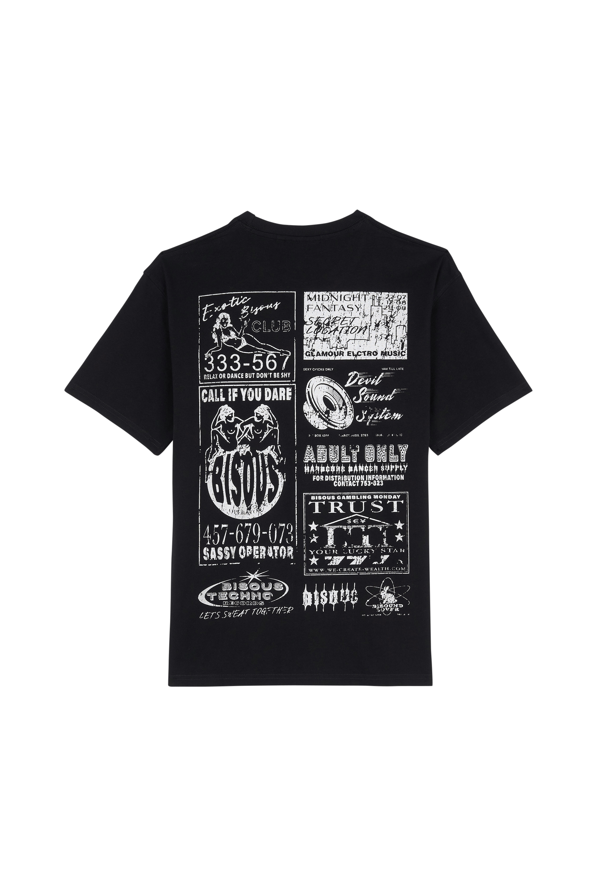 Regular-fit round-neck cotton T-shirt BISOUS SKATEBOARDS Black