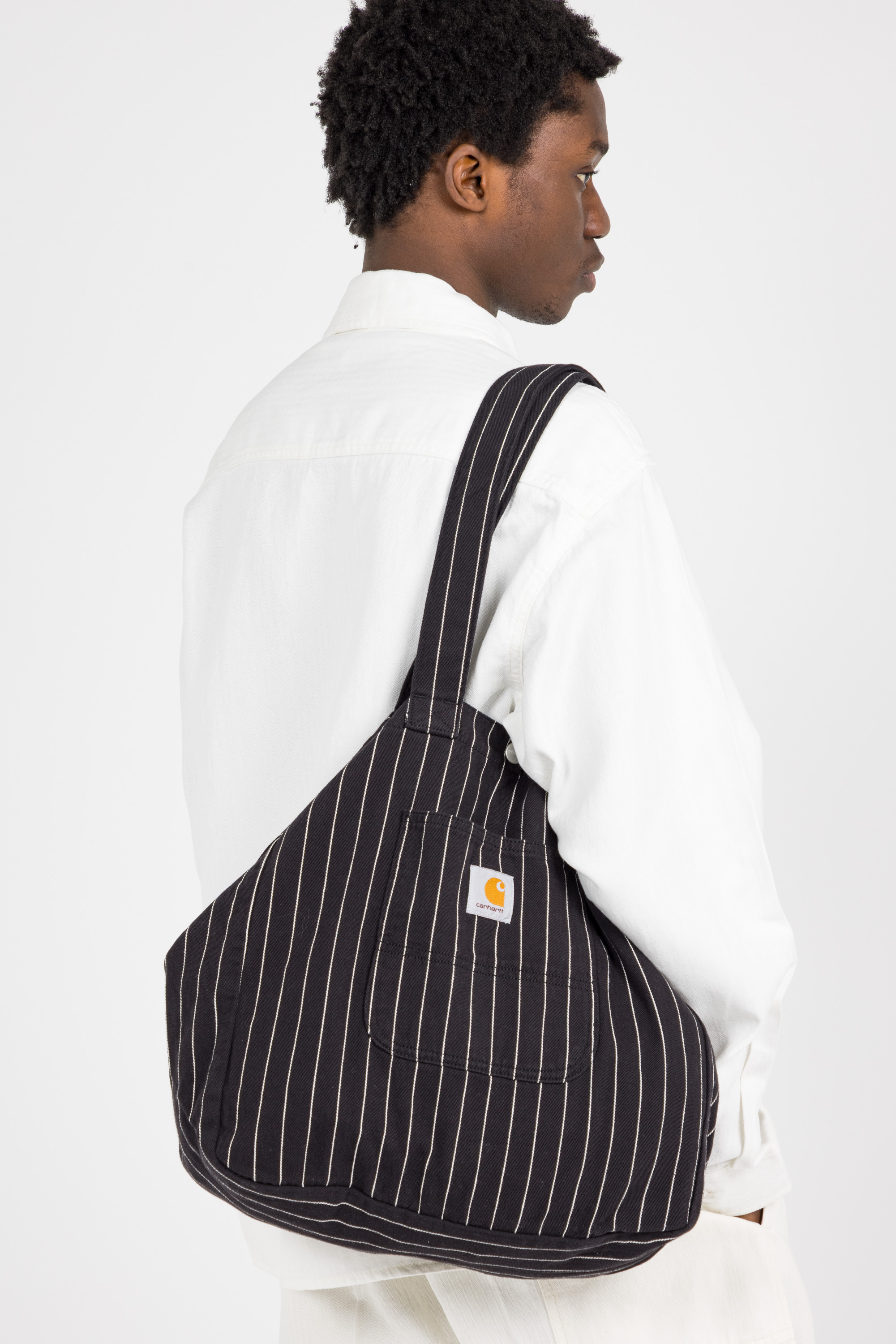 Straight checked wool-blend pants Black