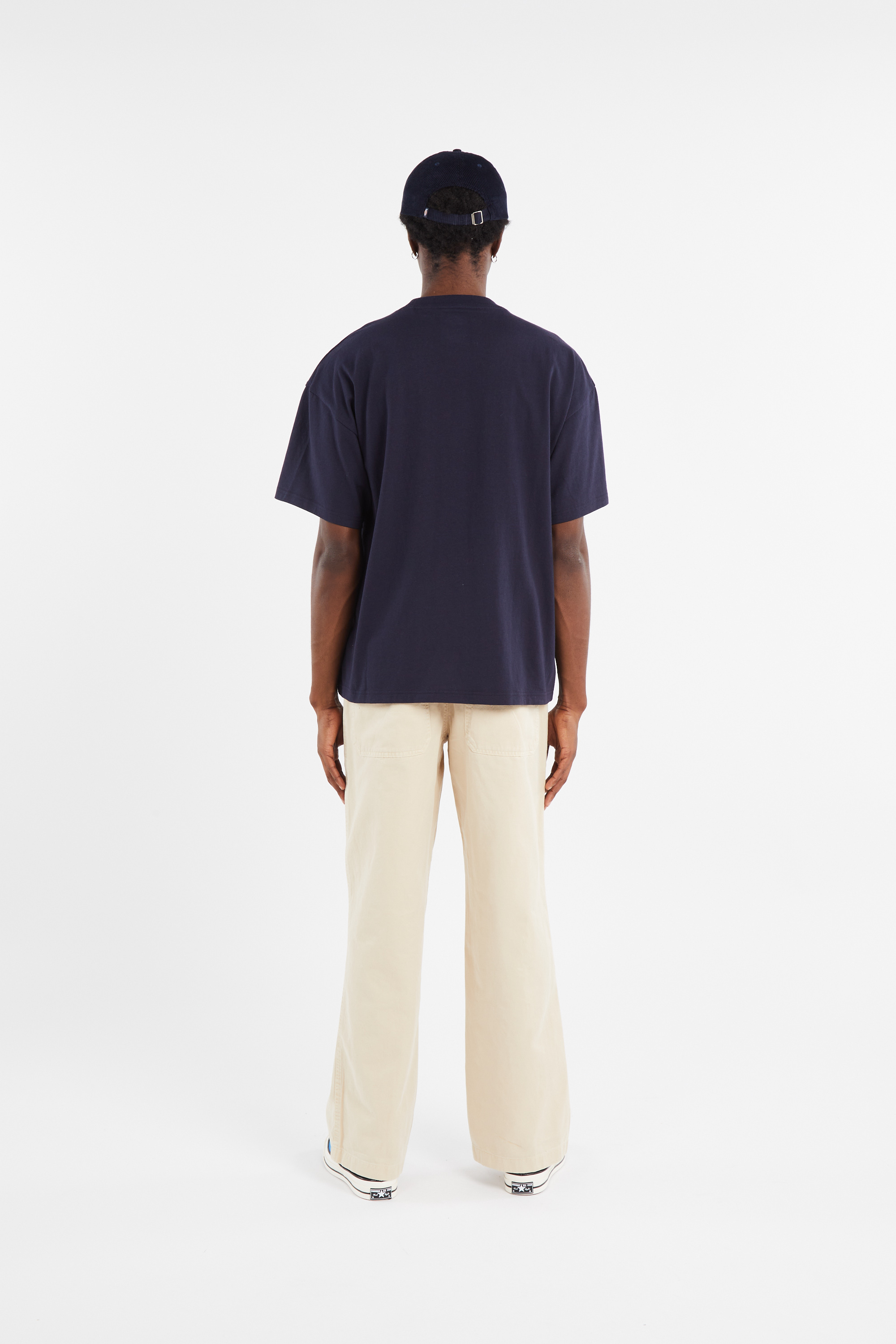 Regular-fit round-neck cotton T-shirt Blue