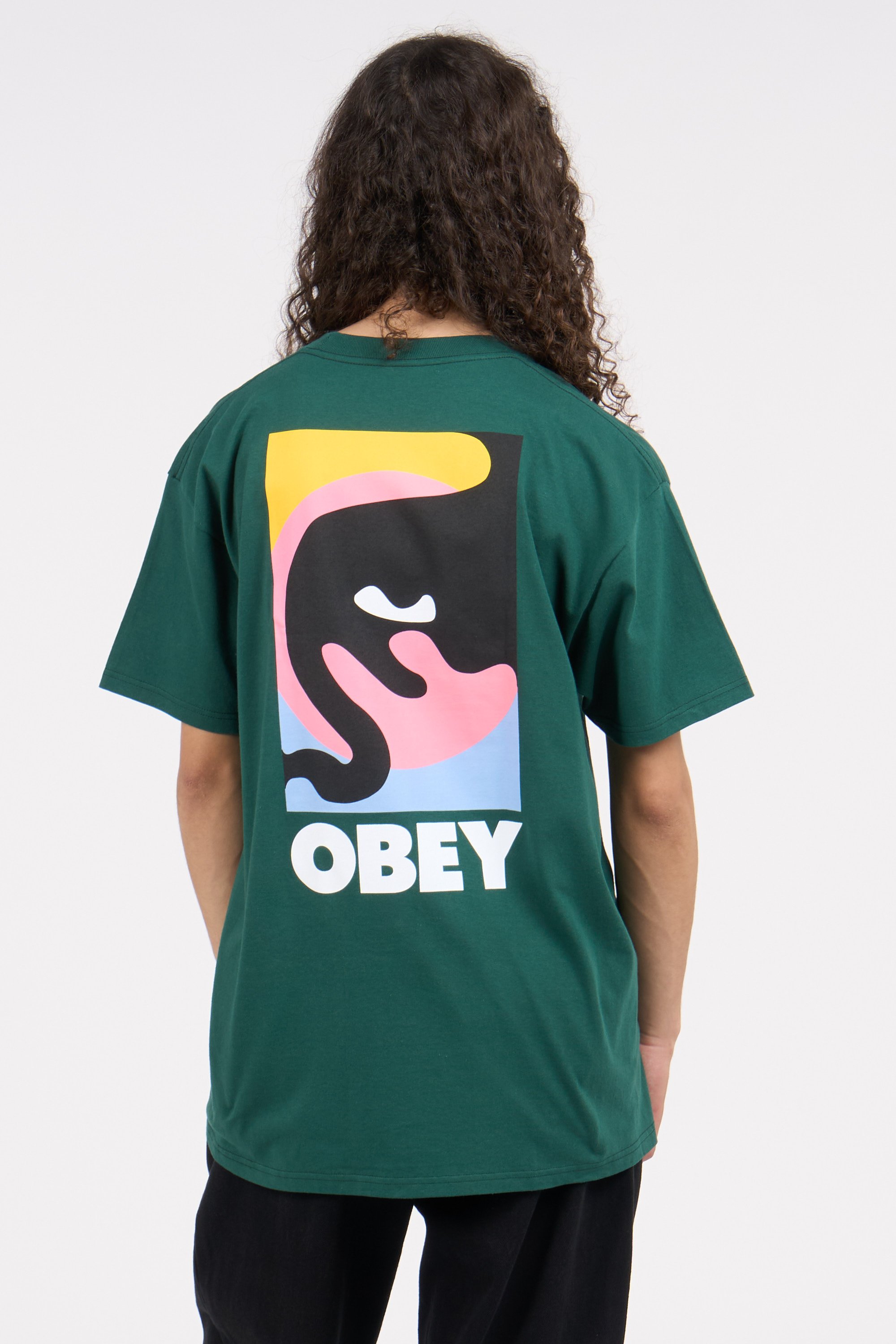 Regular-fit round-neck cotton T-shirt | Green by OBEY Regular-fit round-neck cotton T-shirt Green