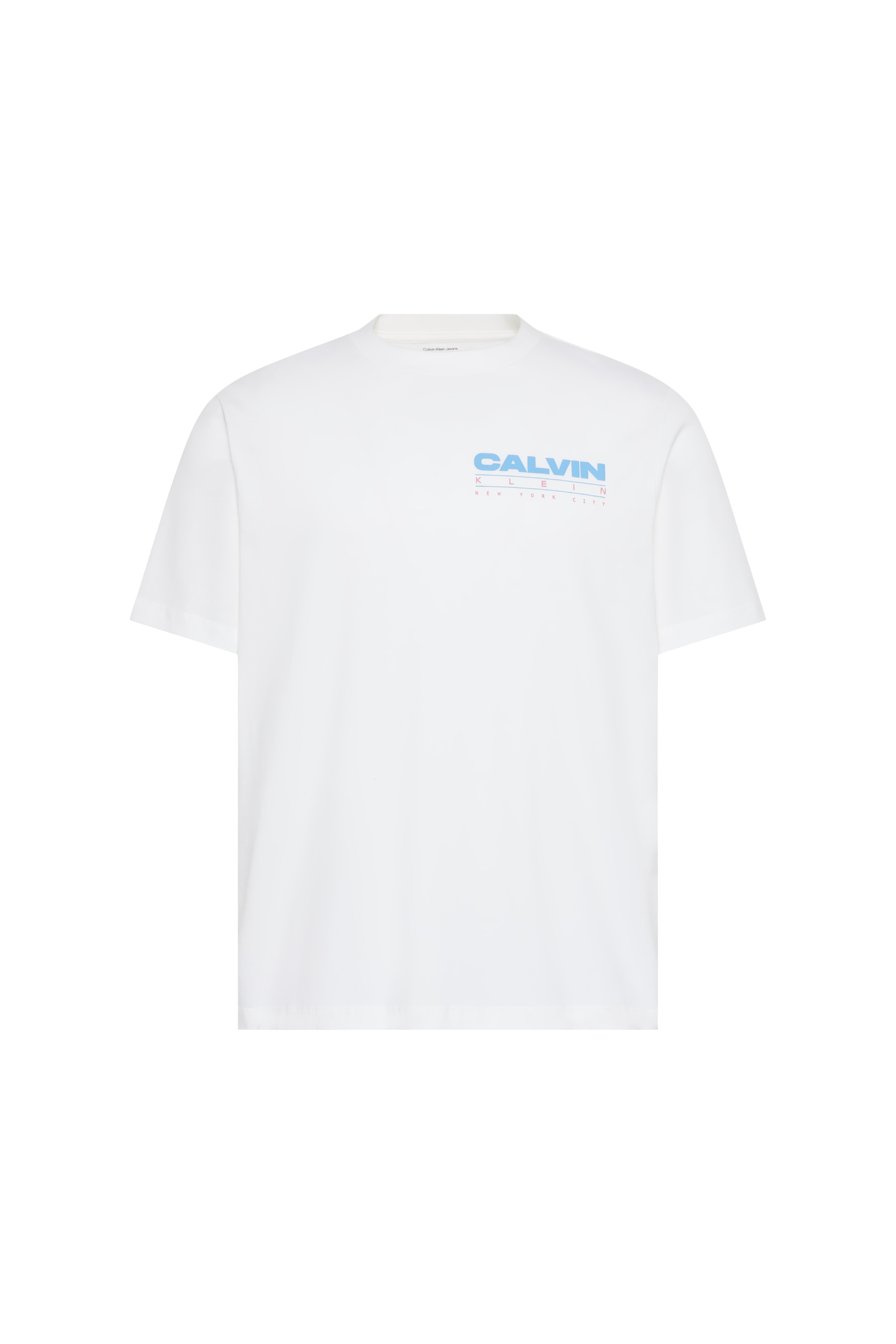 Regular-fit round-neck cotton T-shirt 20S CALVIN DISC S Bright white