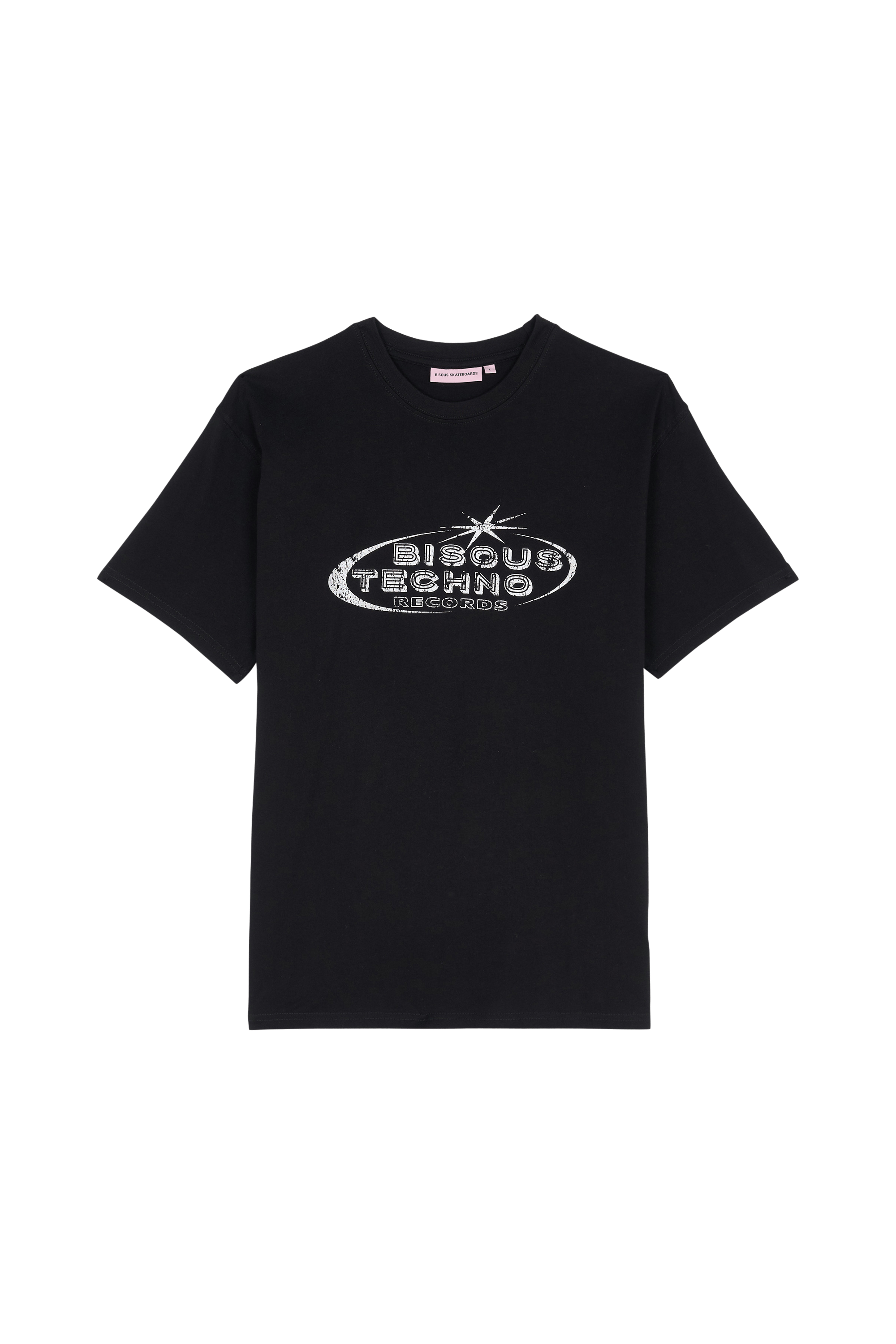 Regular-fit round-neck cotton T-shirt BISOUS SKATEBOARDS Black