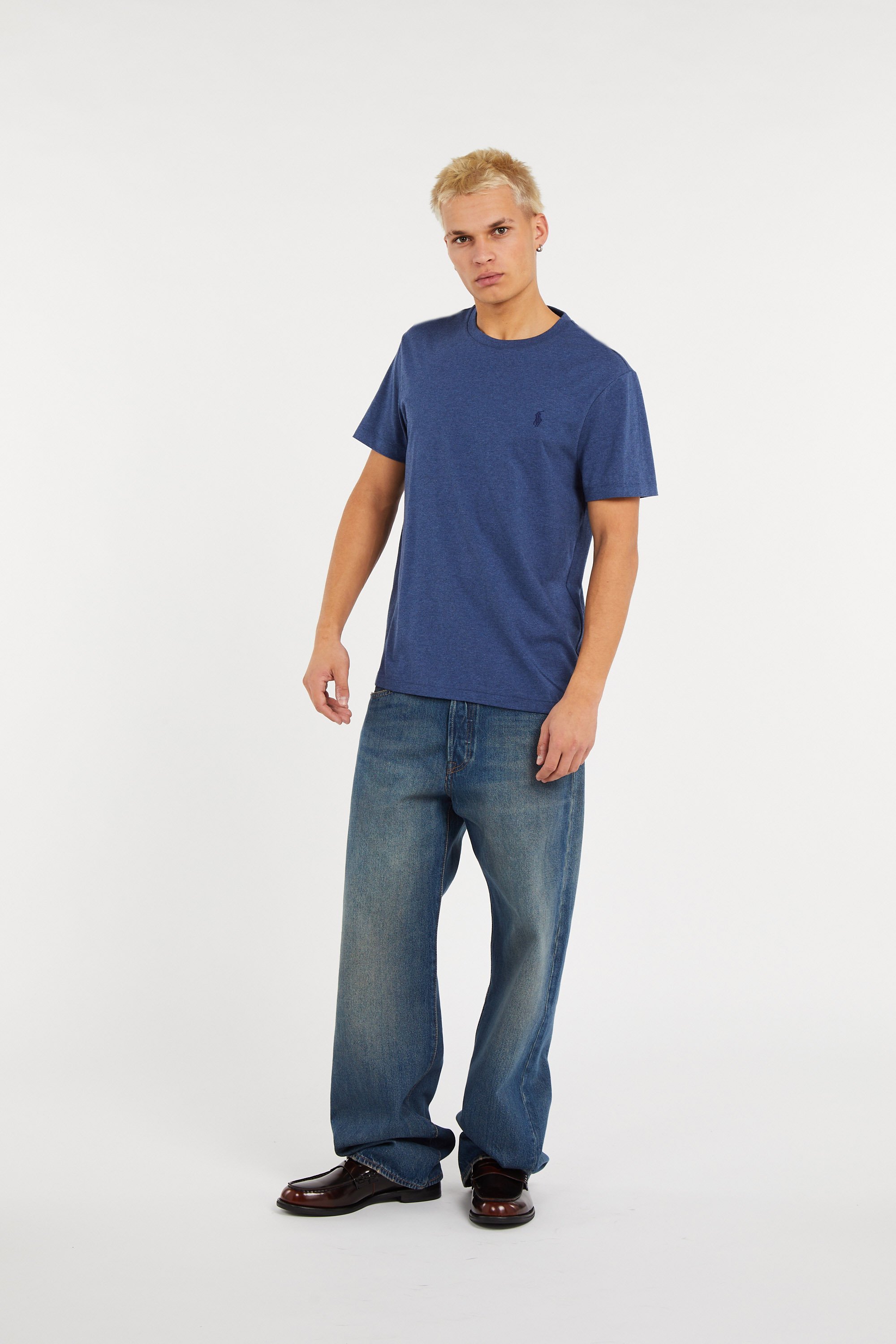 Regular-fit round-neck cotton T-shirt | Blue POLO RALPH LAUREN Men