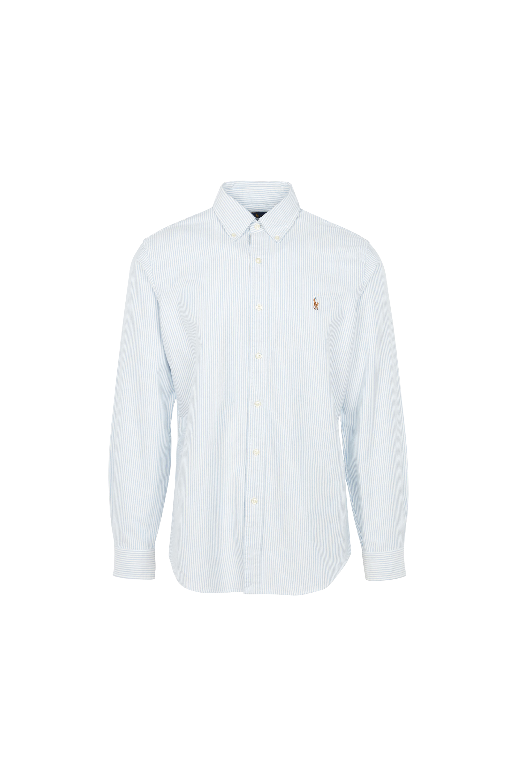 Regular-fit cotton shirt with button-down collar Blue