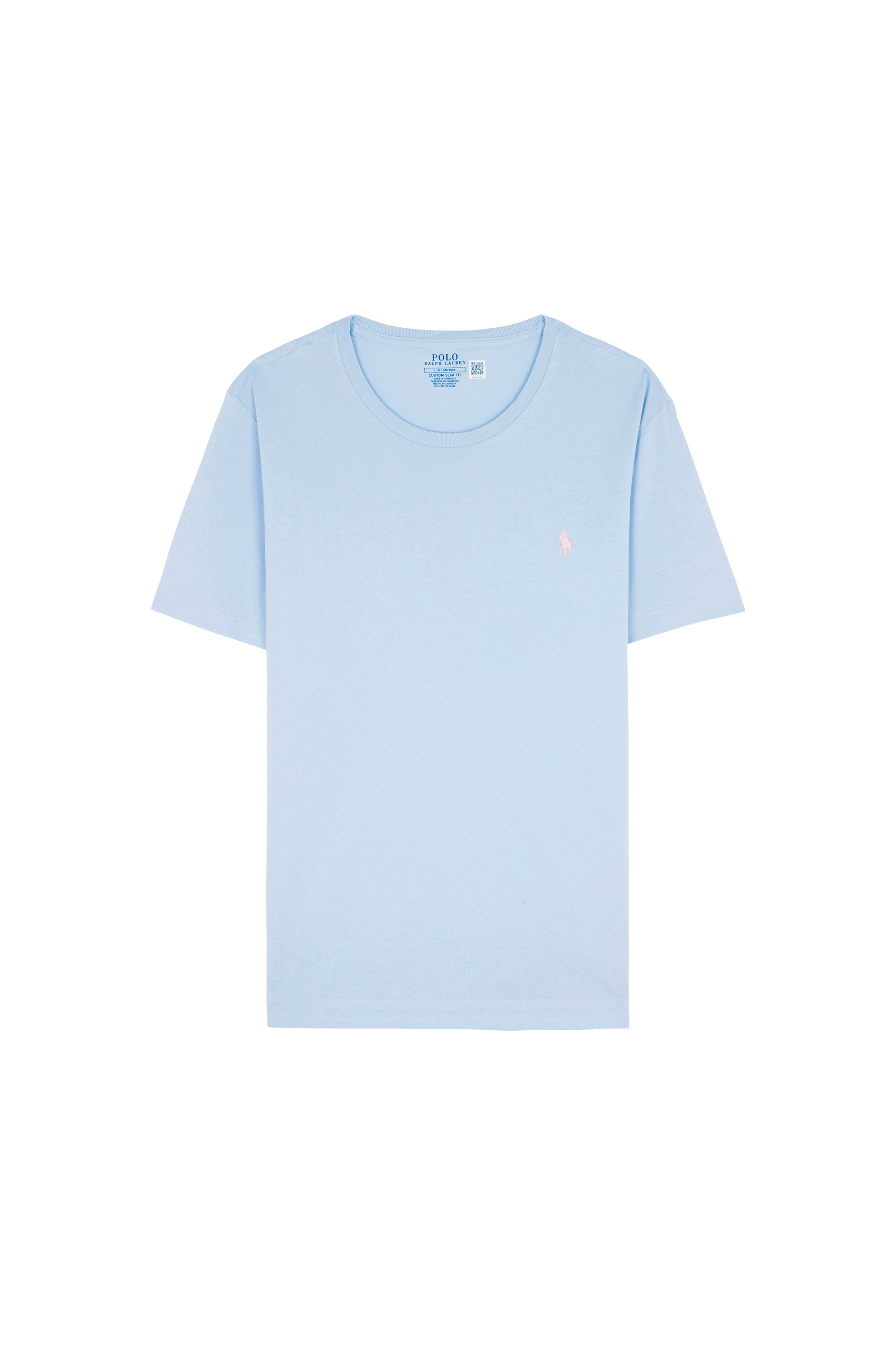 Regular-fit round-neck cotton T-shirt Blue