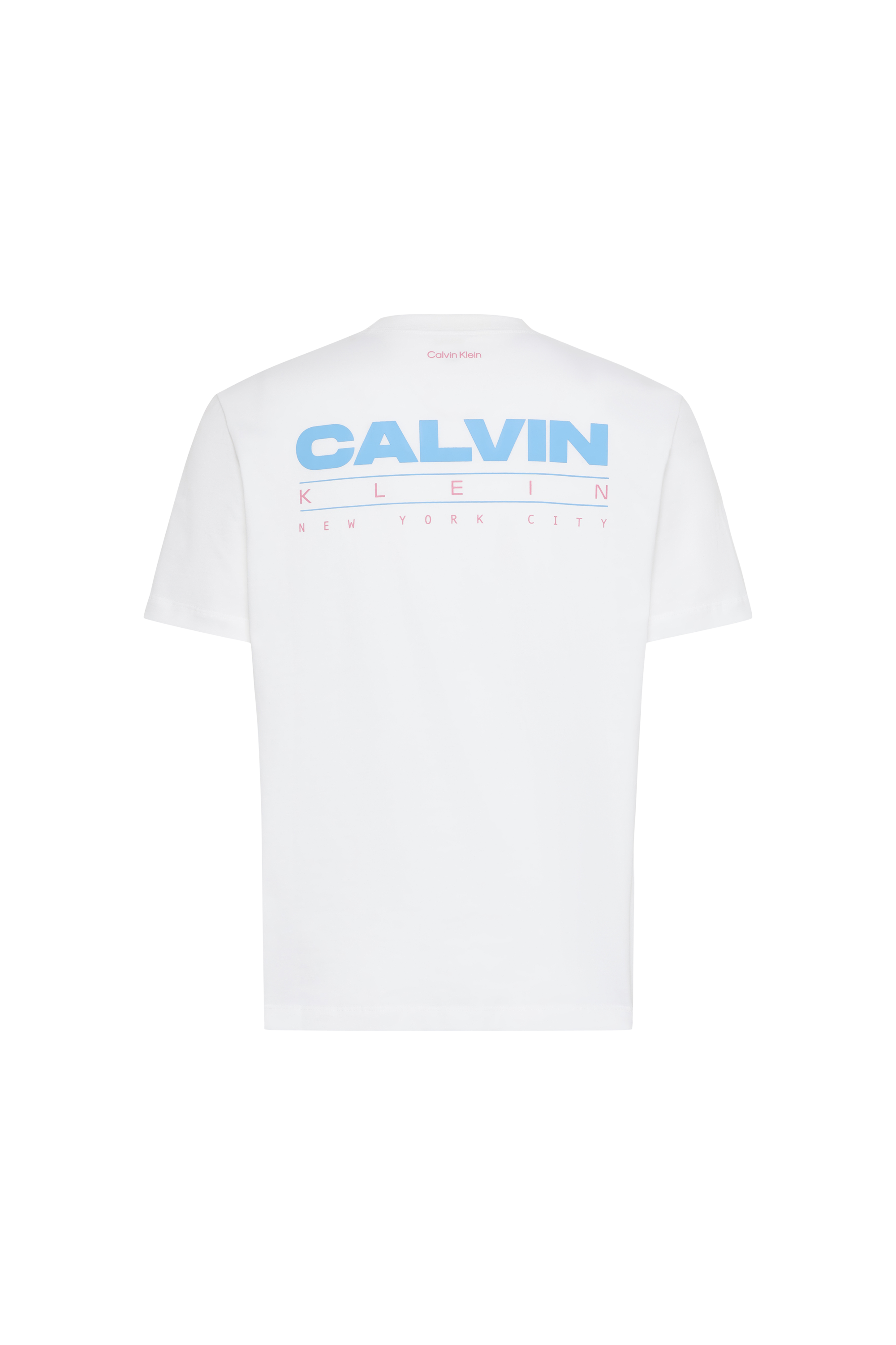 Regular-fit round-neck cotton T-shirt | White CALVIN KLEIN Men