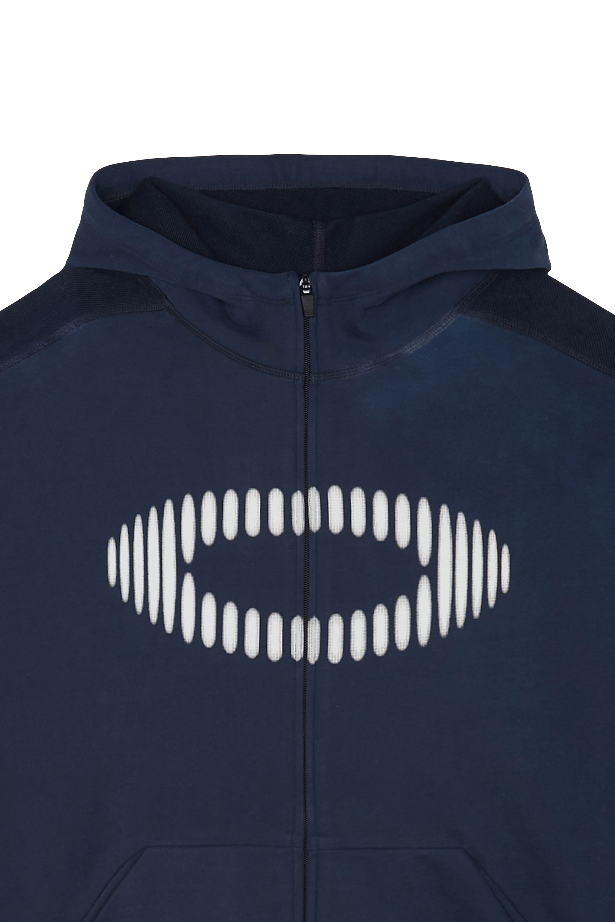 Regular-fit zip-up cotton-blend hoodie with Pony Player Blue