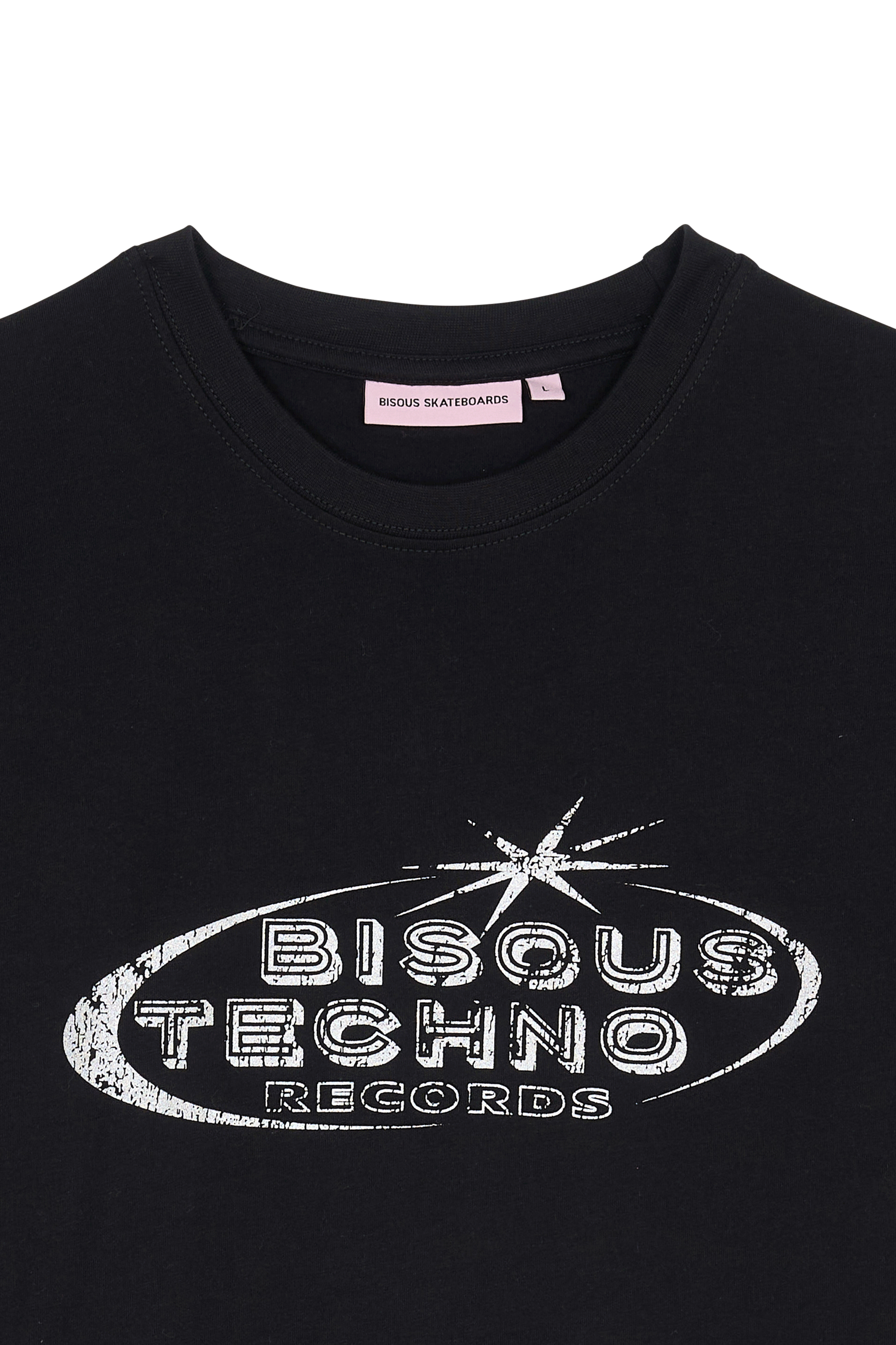 Regular-fit round-neck cotton T-shirt | Black BISOUS SKATEBOARDS Men