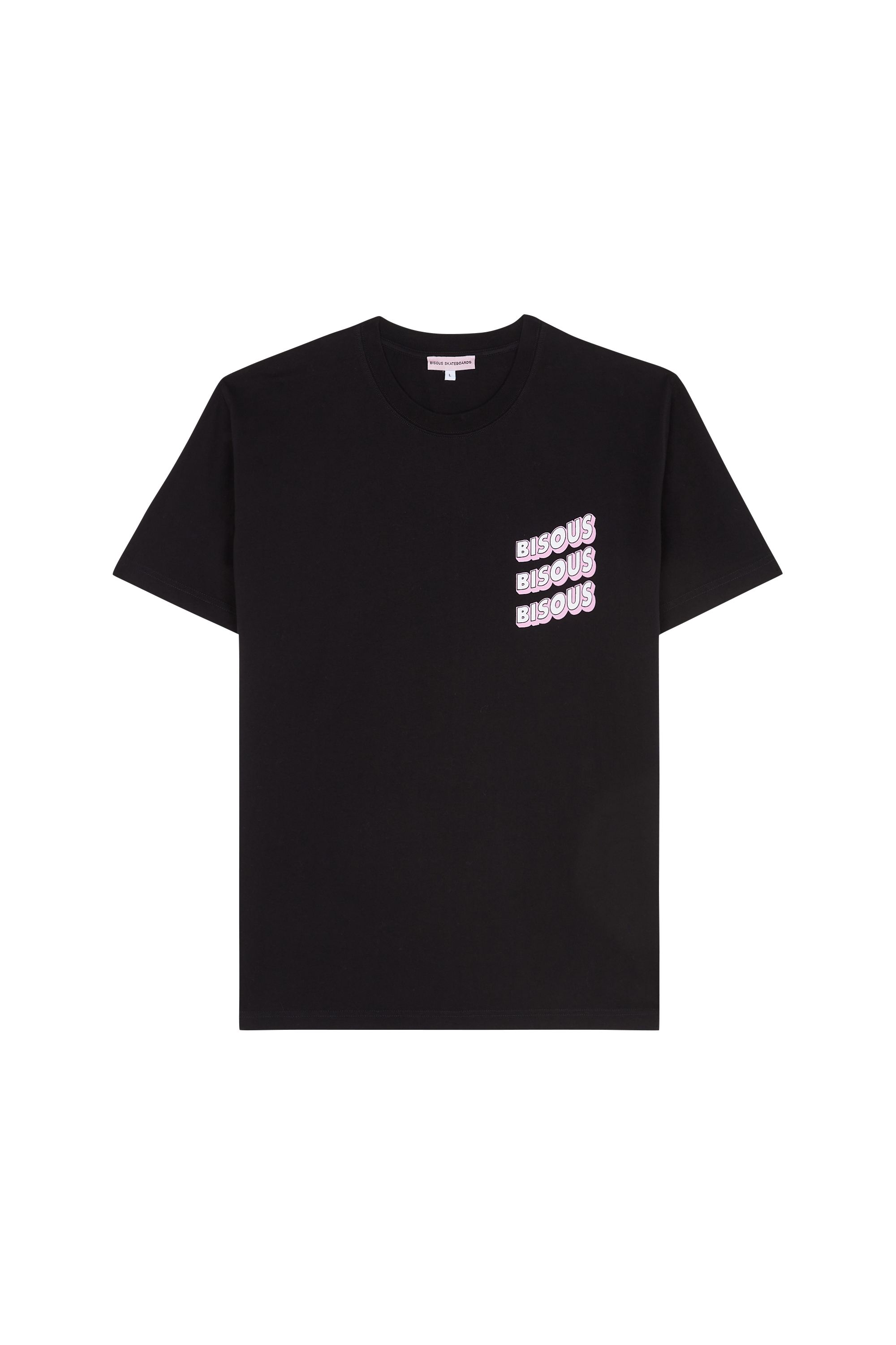 Regular-fit round-neck cotton T-shirt Black