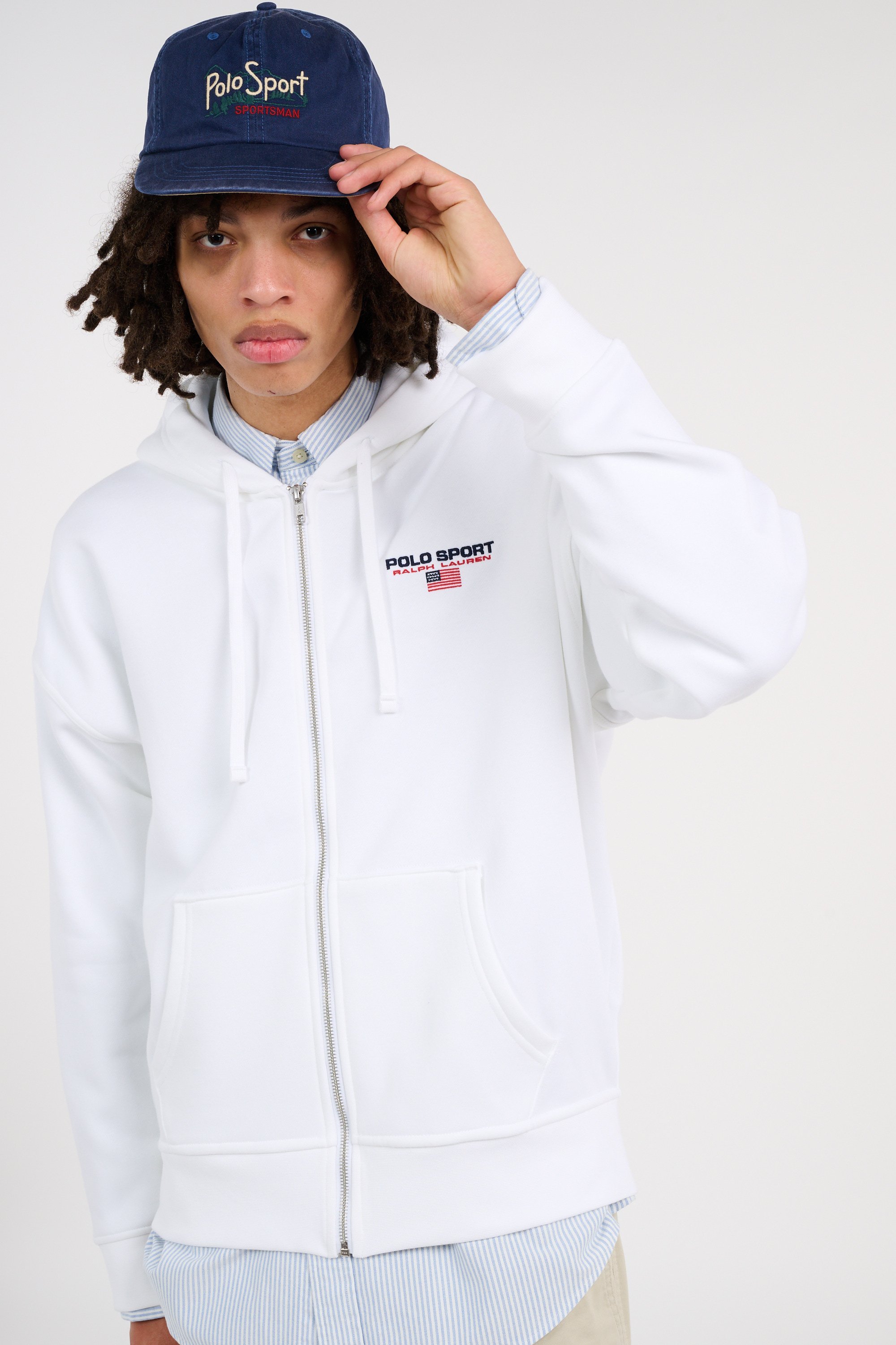 Hoodie zippé Blanc