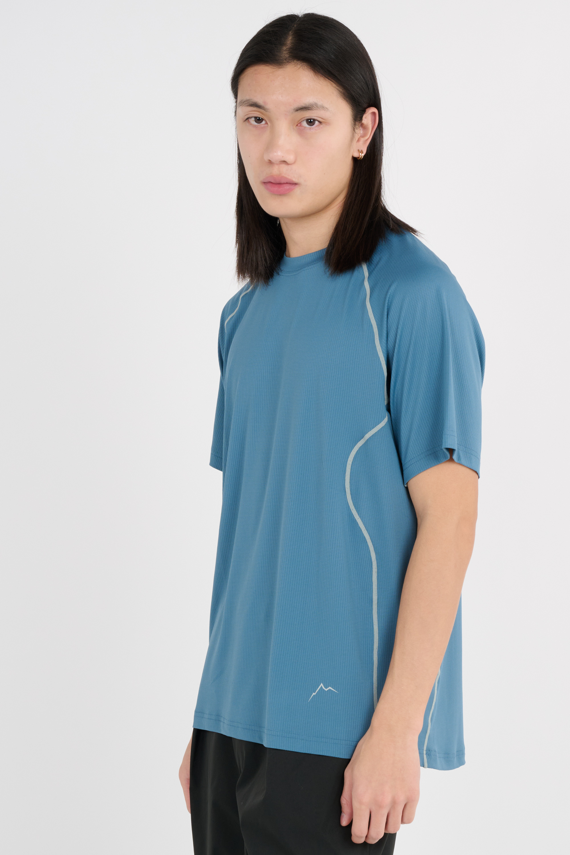 Regular-fit round-neck cotton T-shirt Blue