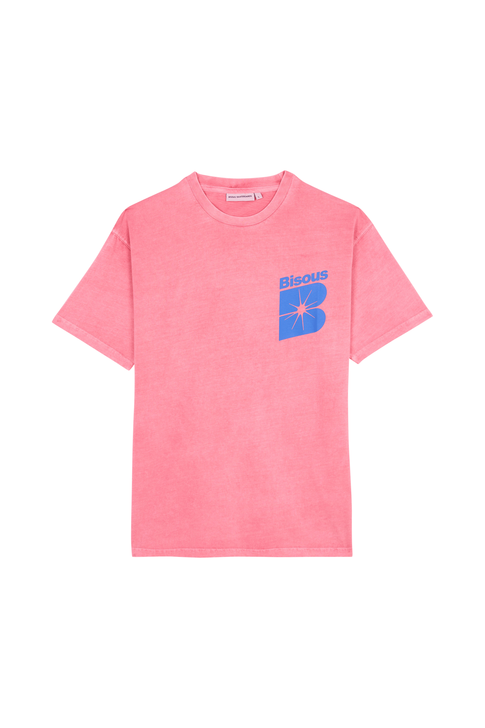 Regular-fit round-neck cotton T-shirt | Pink BISOUS SKATEBOARDS Men