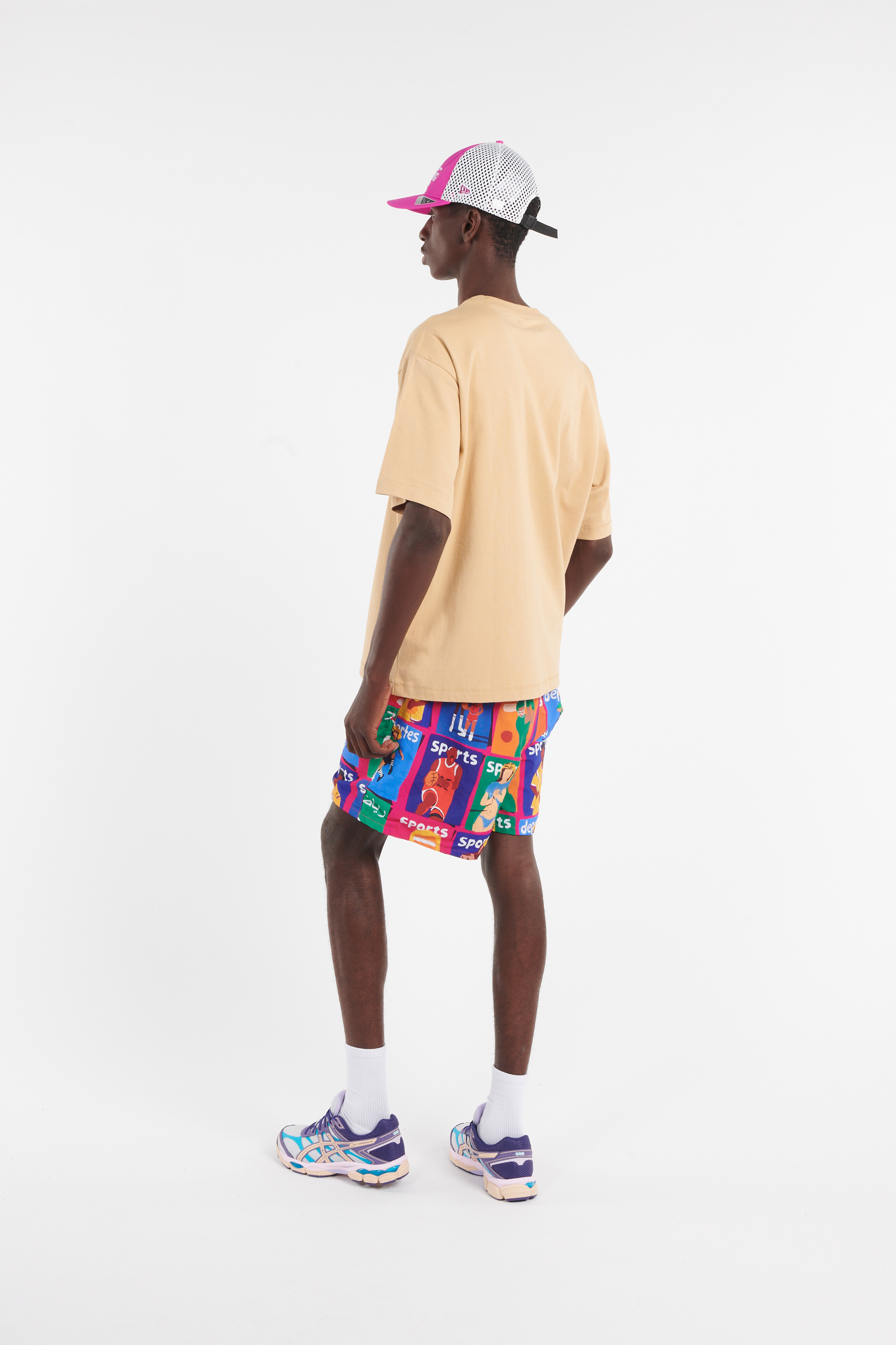 Regular-fit round-neck cotton T-shirt Beige