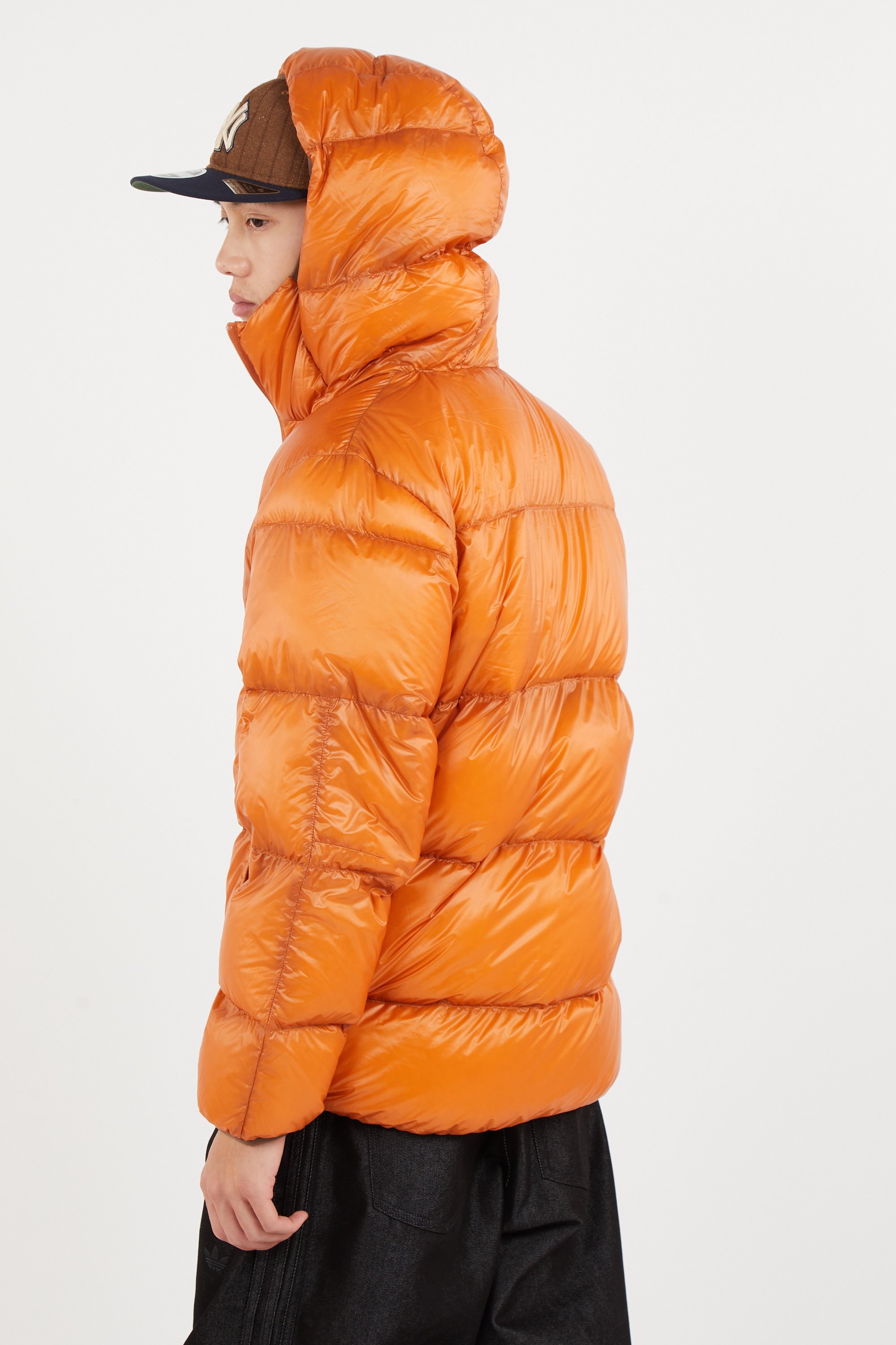 Lightweight quilted padded jacket with high neck Orange