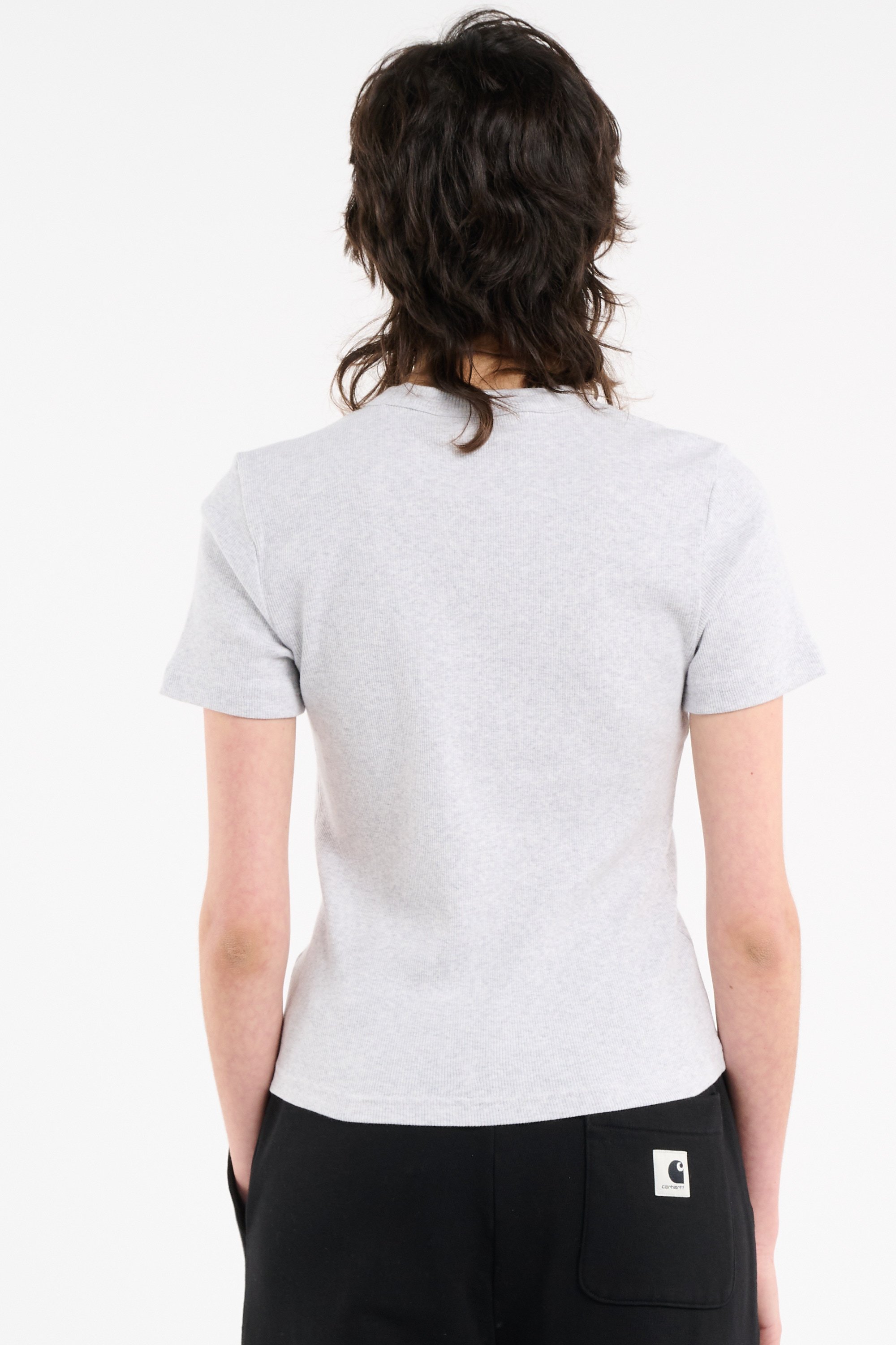 Regular-fit round-neck cotton T-shirt | Grey CARHARTT WIP Women