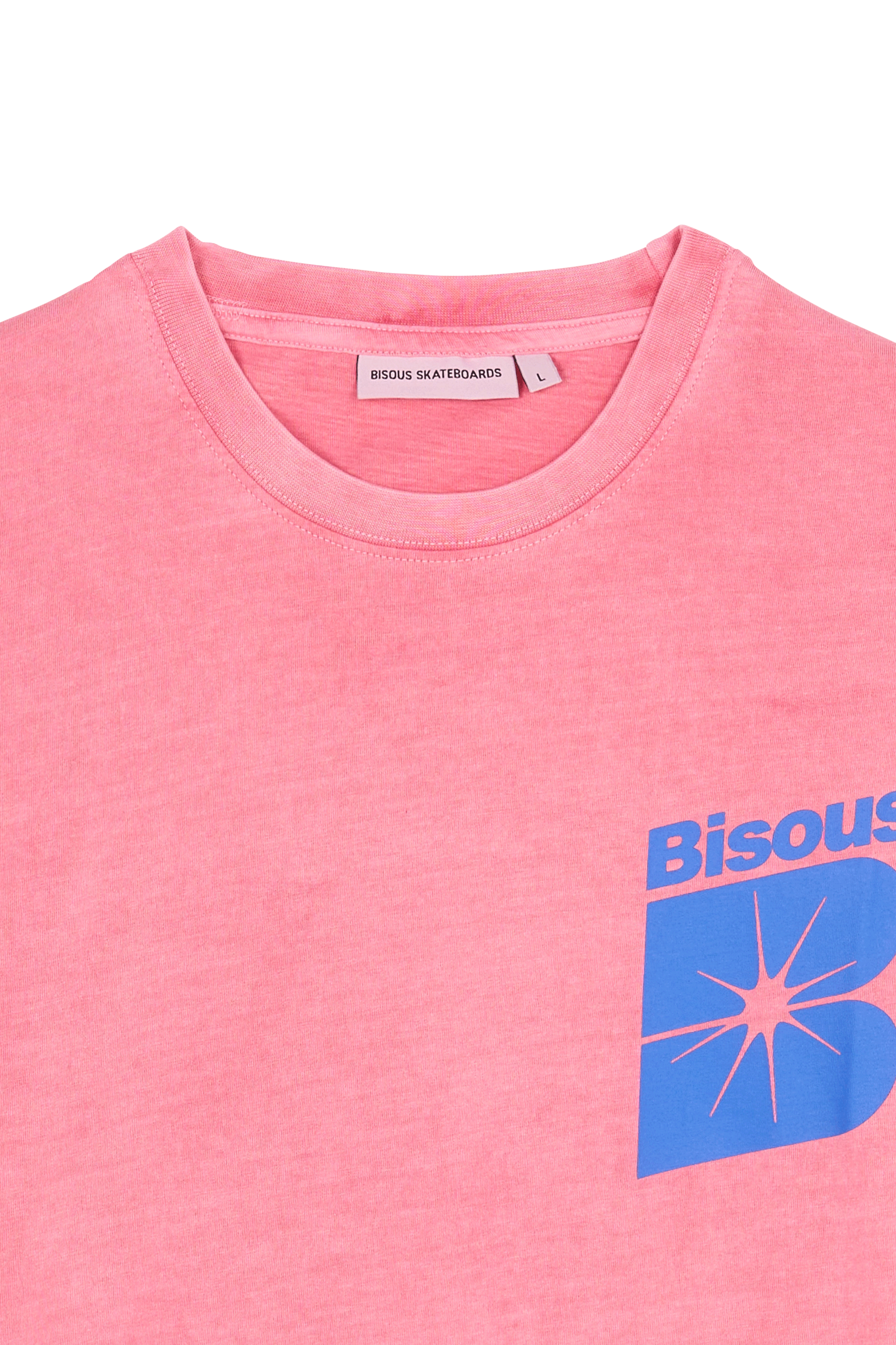 Regular-fit round-neck cotton T-shirt | Pink BISOUS SKATEBOARDS Men