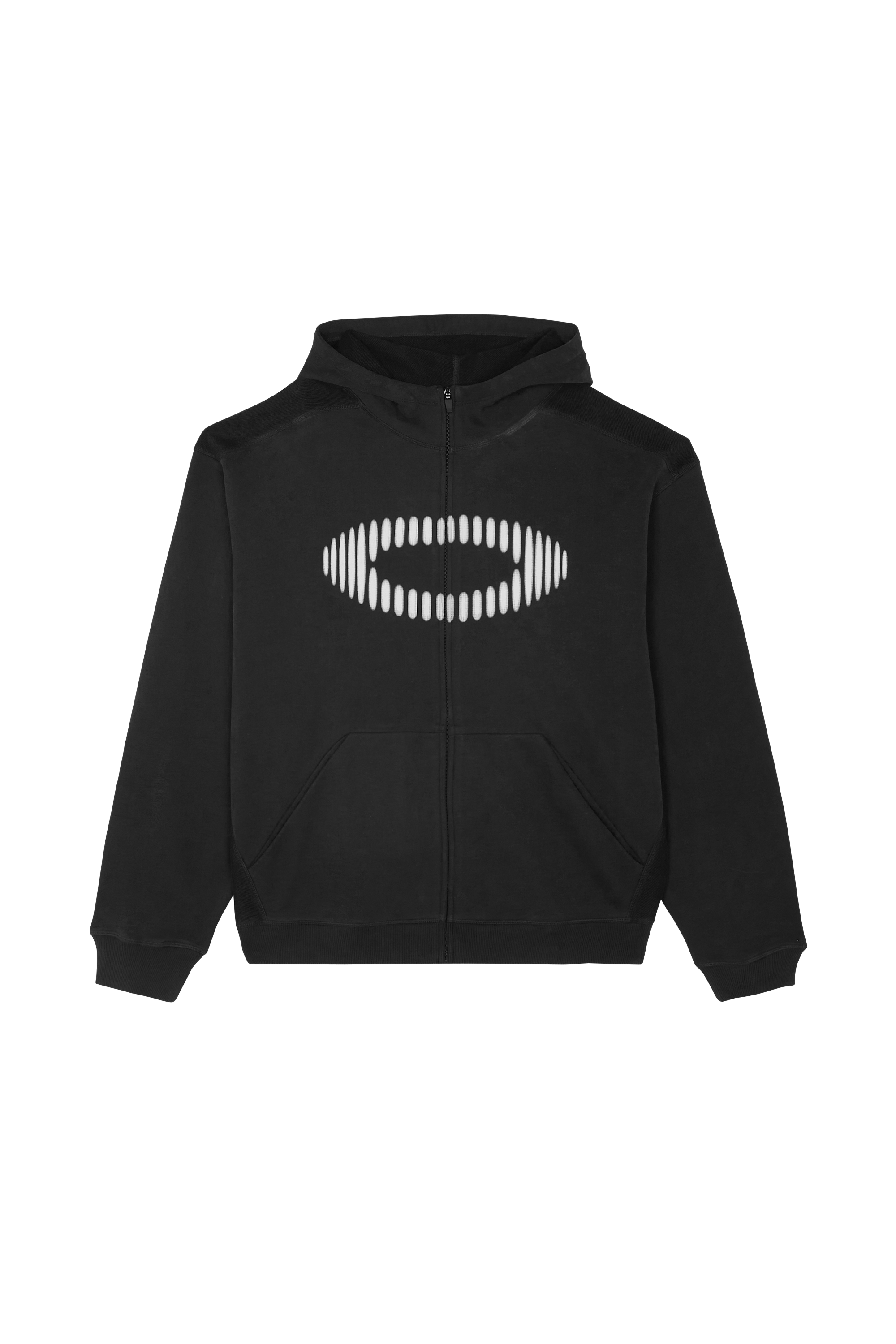 Regular-fit zip-up cotton-blend hoodie with Pony Player Black