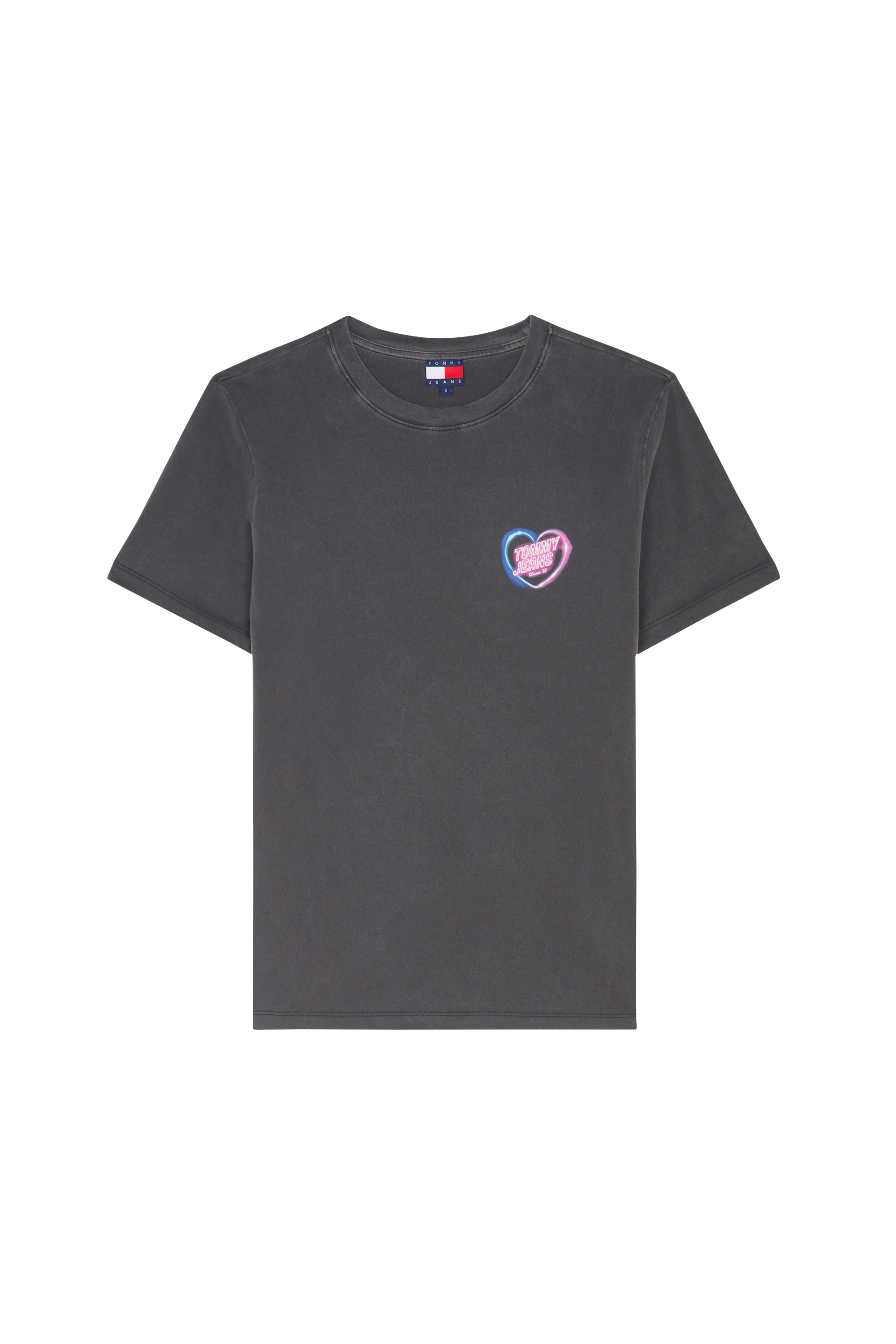 Regular-fit round-neck cotton T-shirt Black
