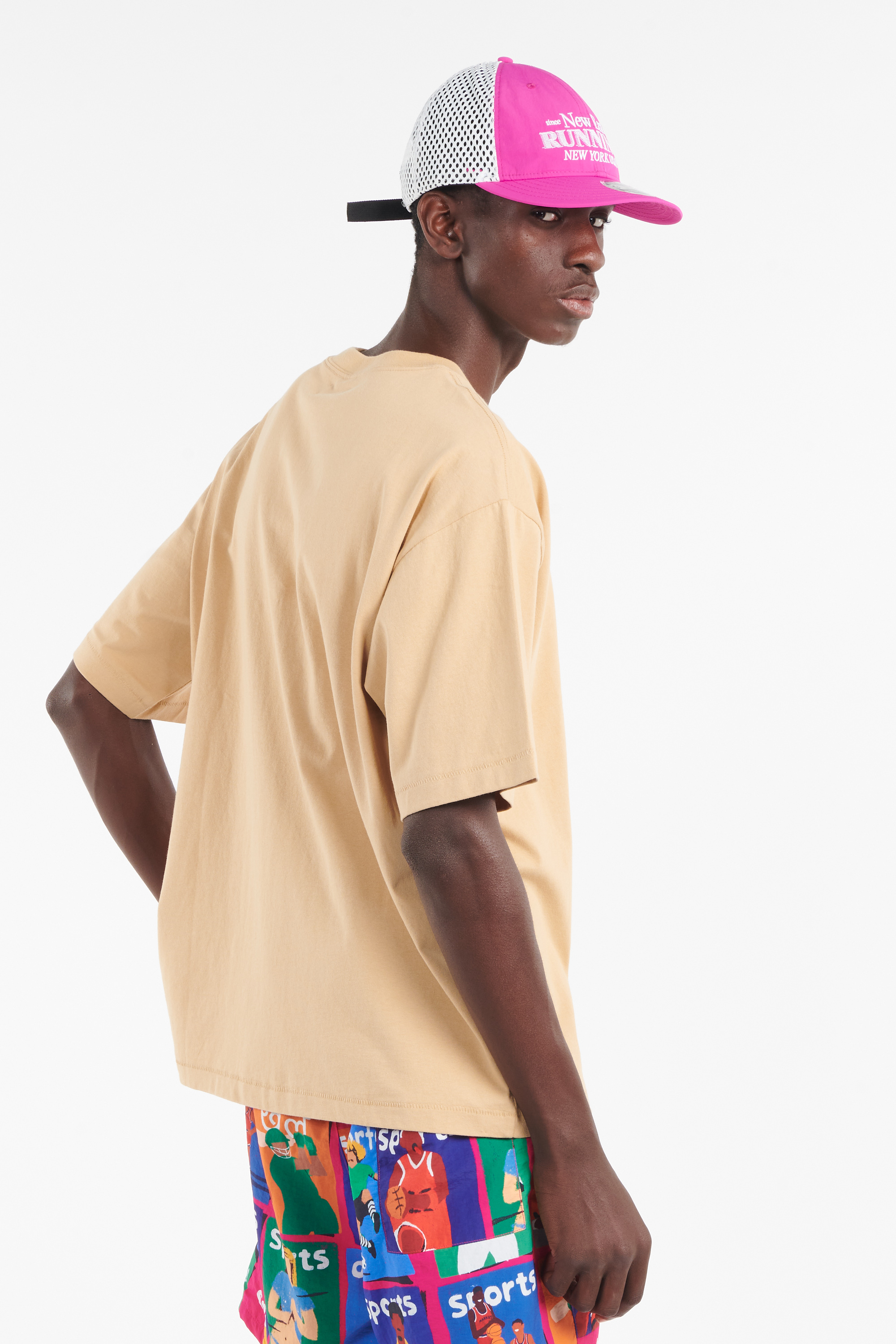 Regular-fit round-neck cotton T-shirt Beige