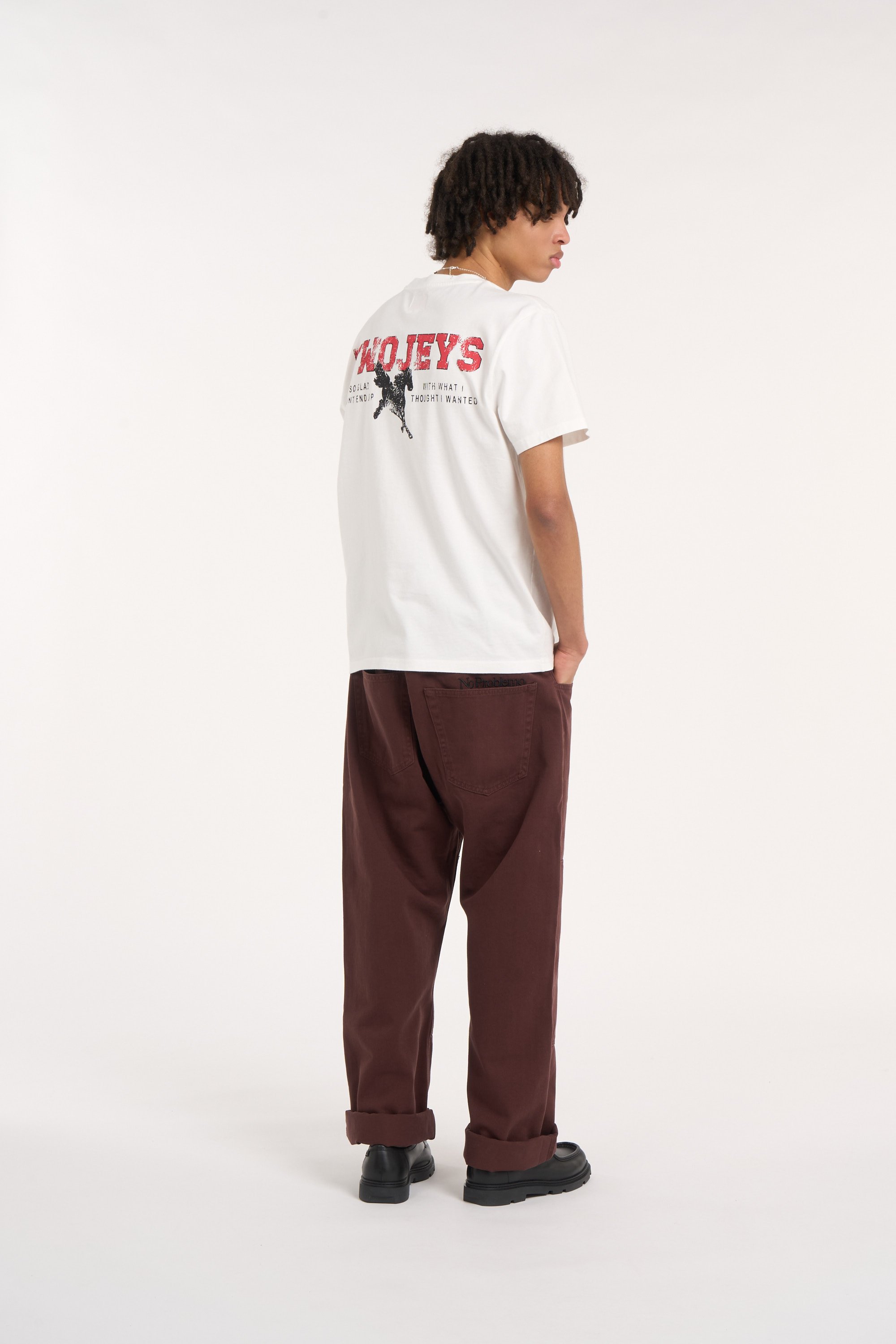 Regular-fit round-neck cotton T-shirt | White TWOJEYS Men