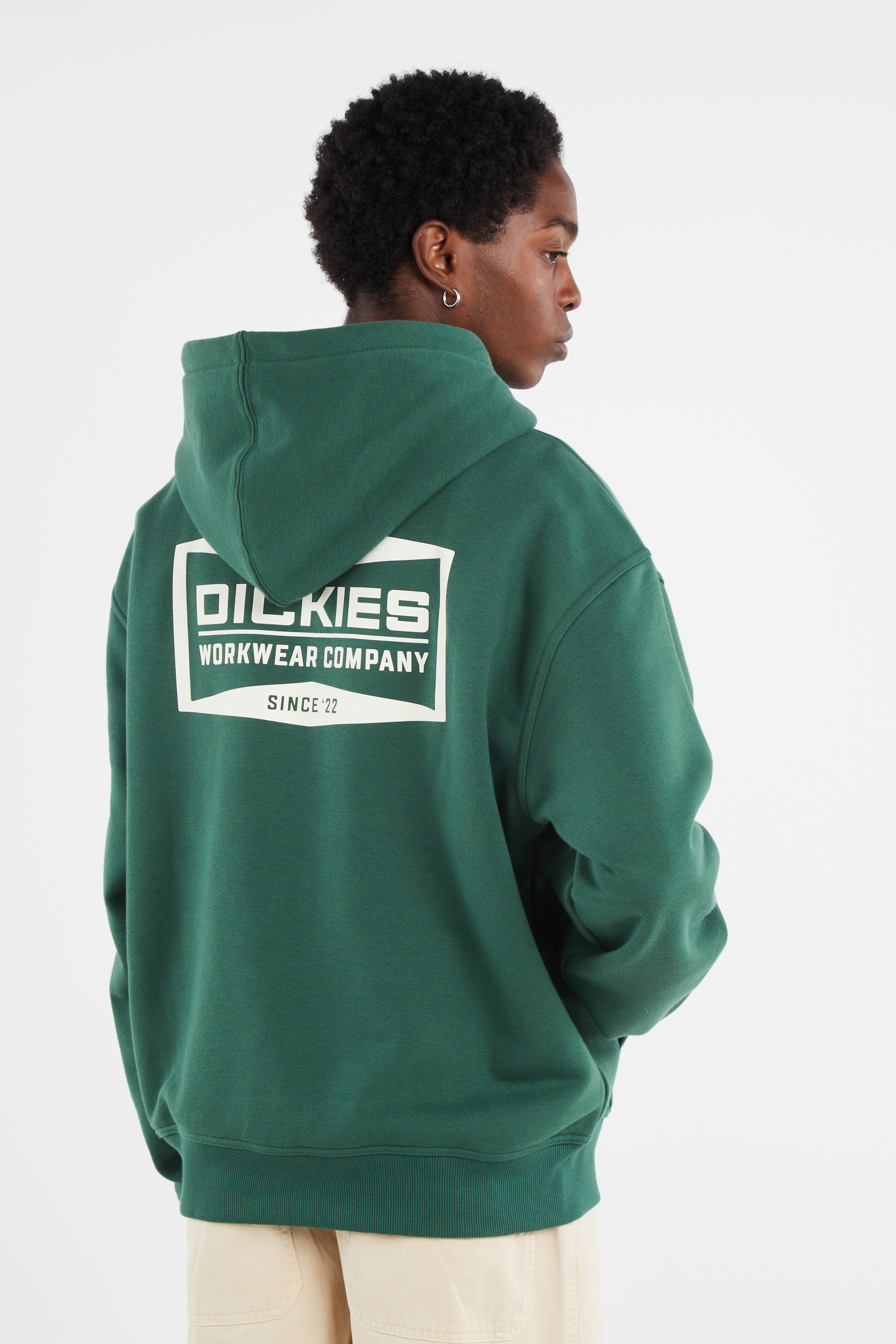 Regular-fit zip-up cotton-blend hoodie with Pony Player Green