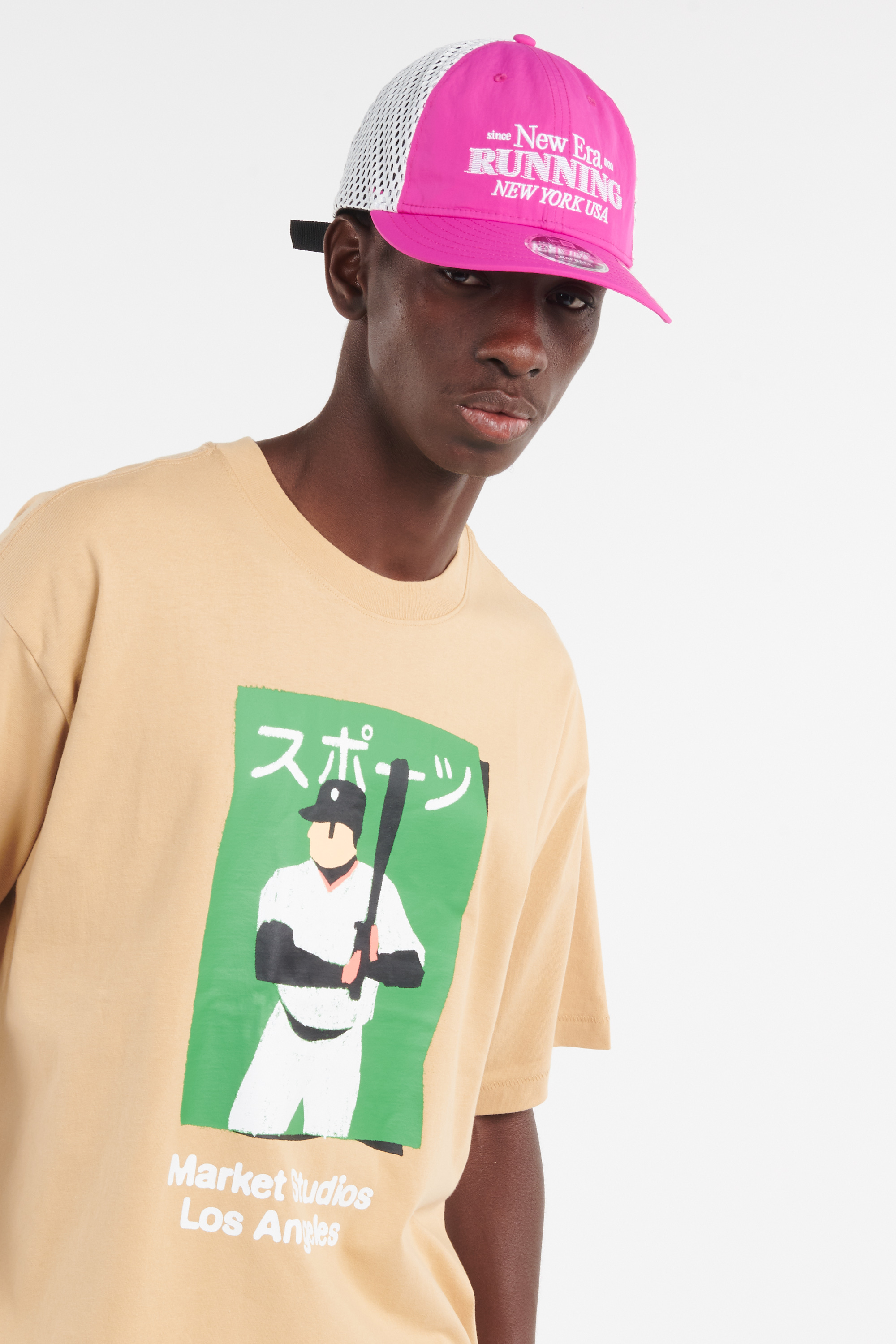 Regular-fit round-neck cotton T-shirt Beige