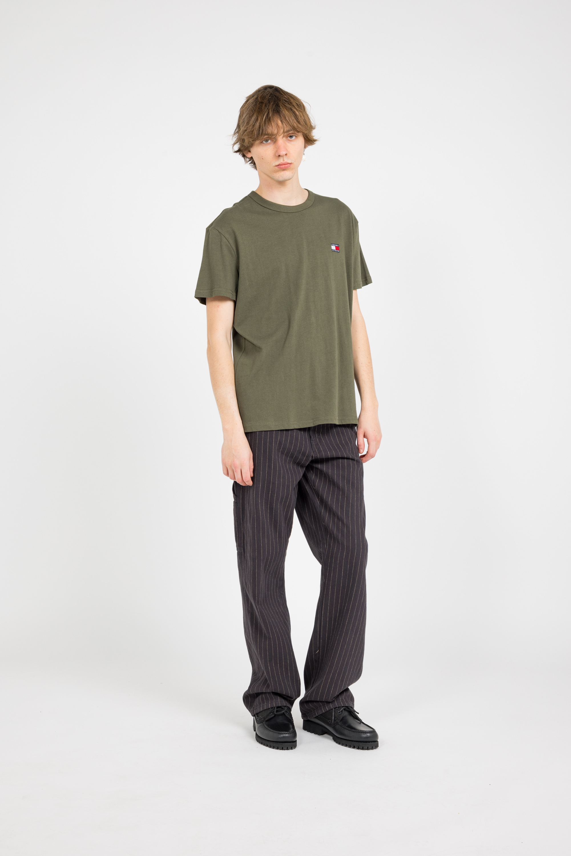 Regular-fit round-neck cotton T-shirt Green