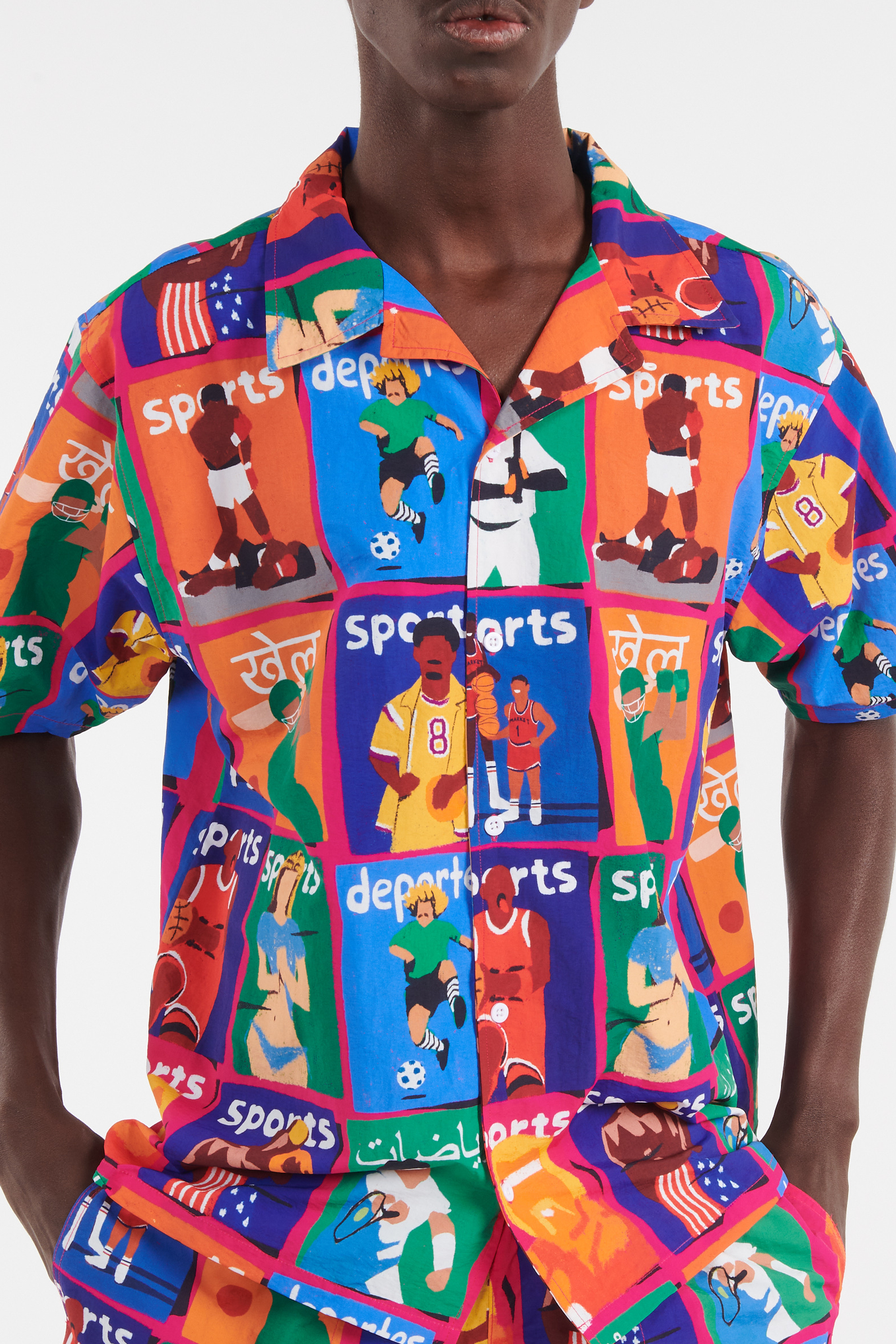 Regular-fit zip-up cotton-blend hoodie with Pony Player | Multicolored MARKET Men