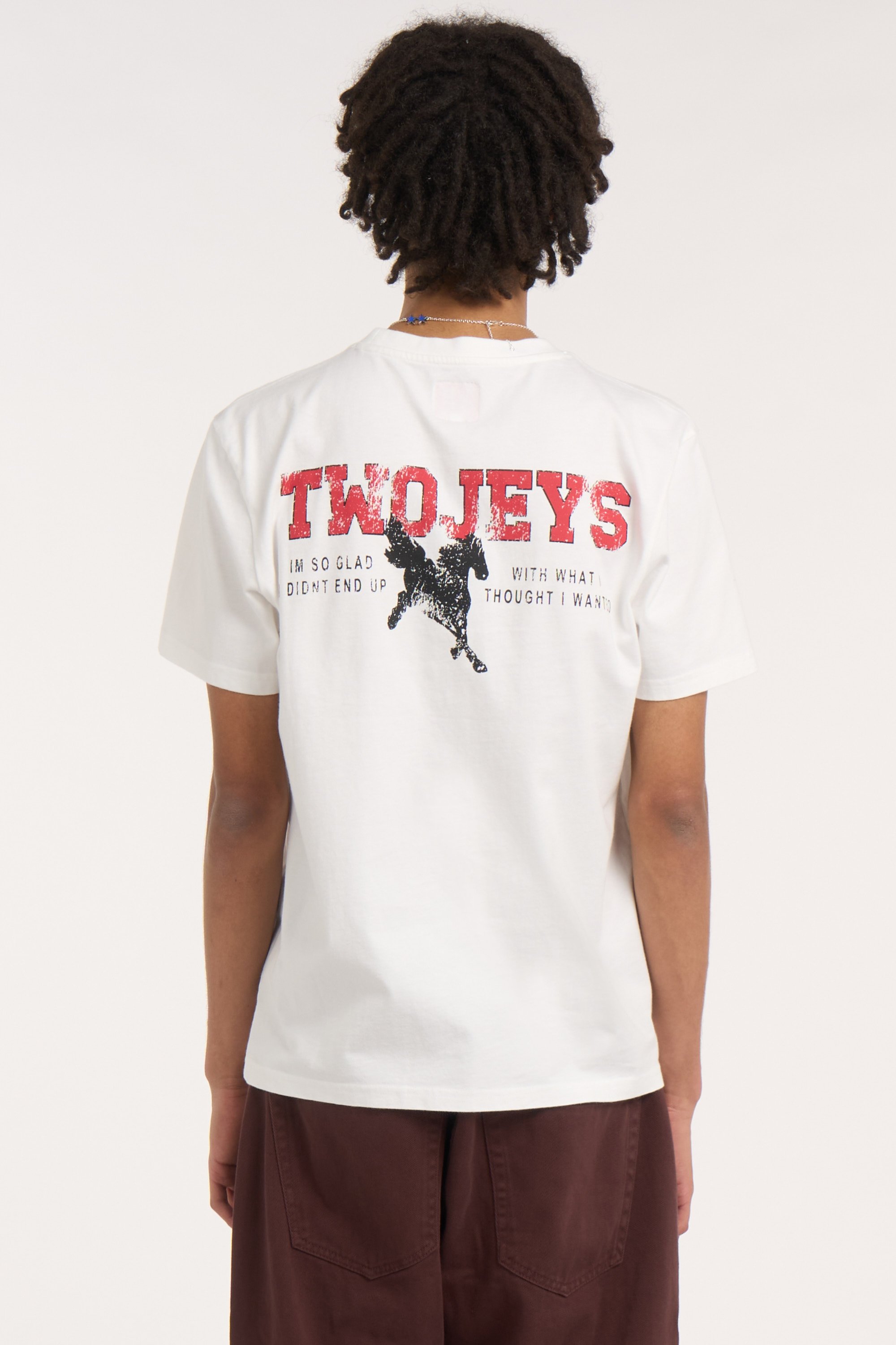 Regular-fit round-neck cotton T-shirt | White TWOJEYS Men