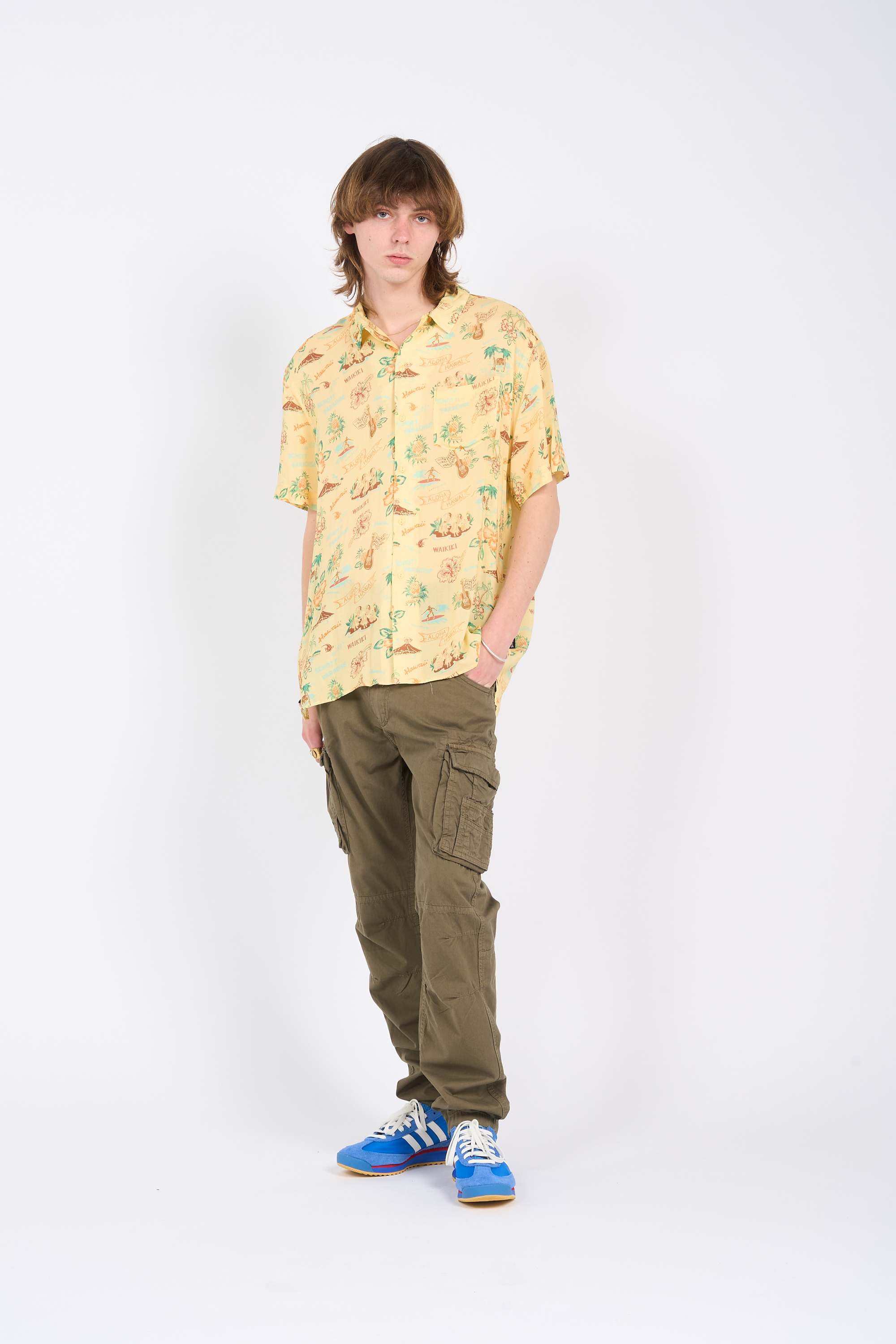 Pantalon treillis ceinturé  Vert