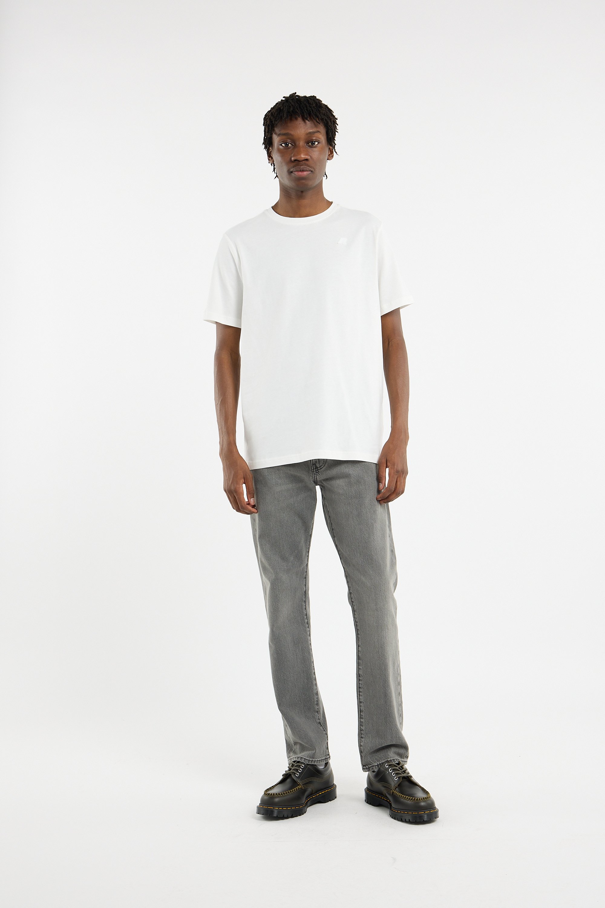Regular-fit round-neck cotton T-shirt K-WAY White