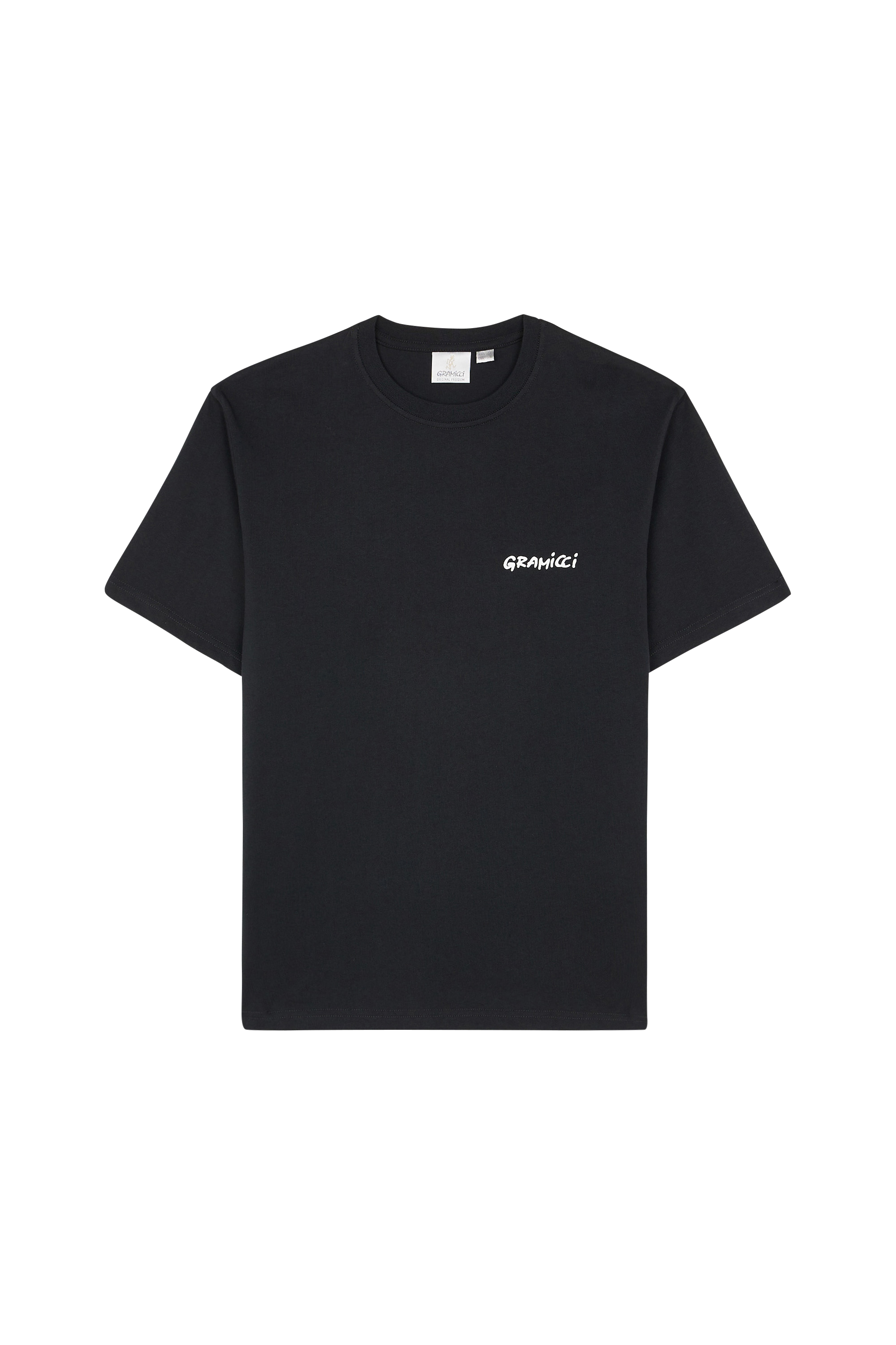 Regular-fit round-neck cotton T-shirt Black