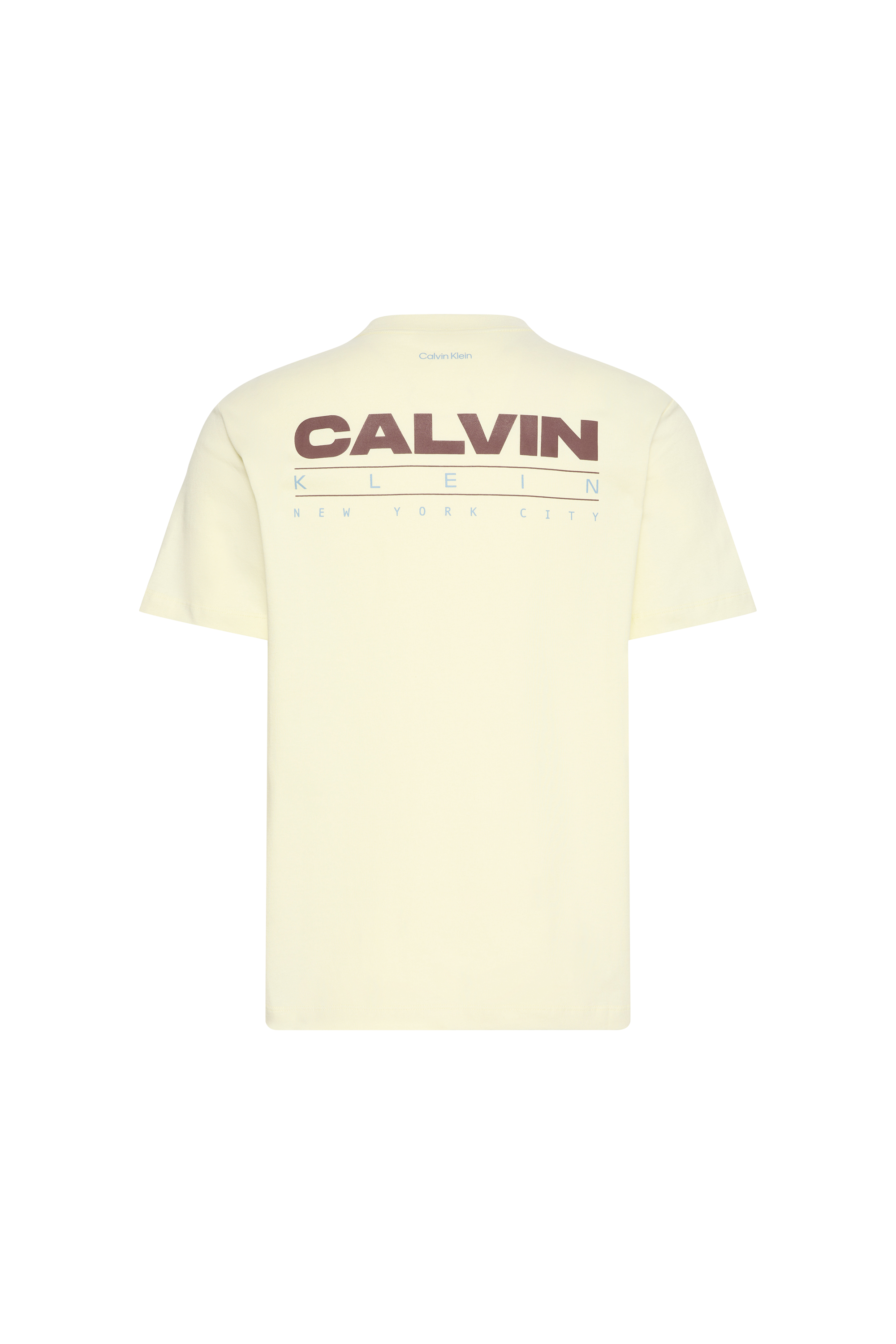 Regular-fit round-neck cotton T-shirt | White CALVIN KLEIN Men