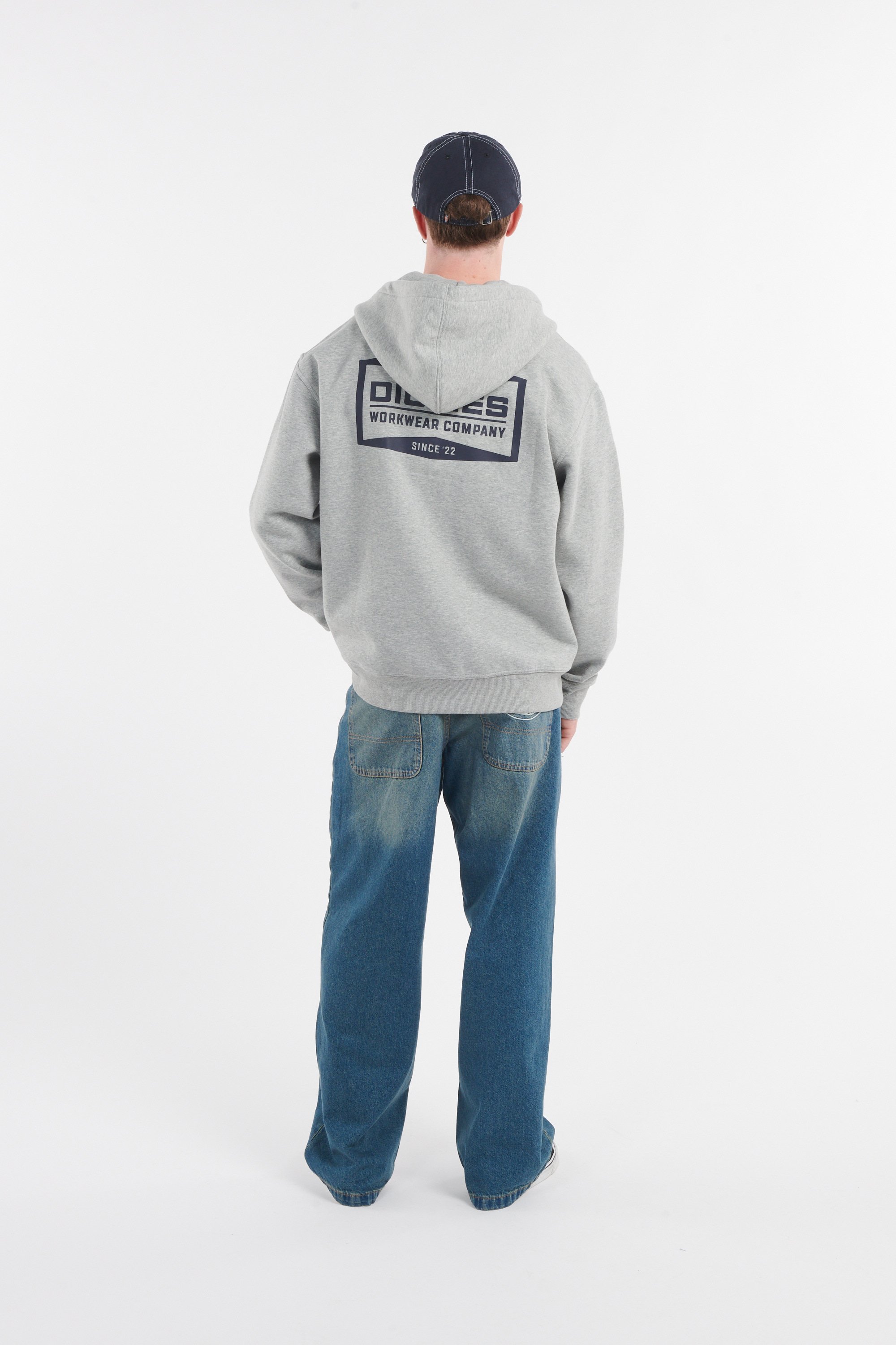 Regular-fit zip-up cotton-blend hoodie with Pony Player | Grey by DICKIES Regular-fit zip-up cotton-blend hoodie with Pony Player Grey