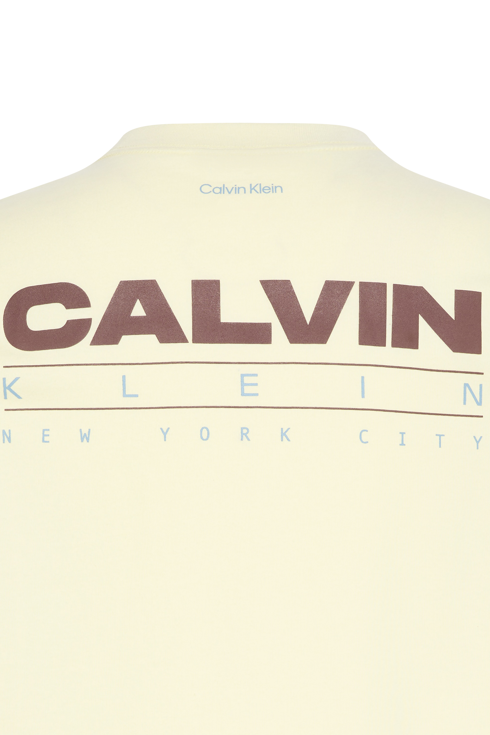 Regular-fit round-neck cotton T-shirt | White CALVIN KLEIN Men