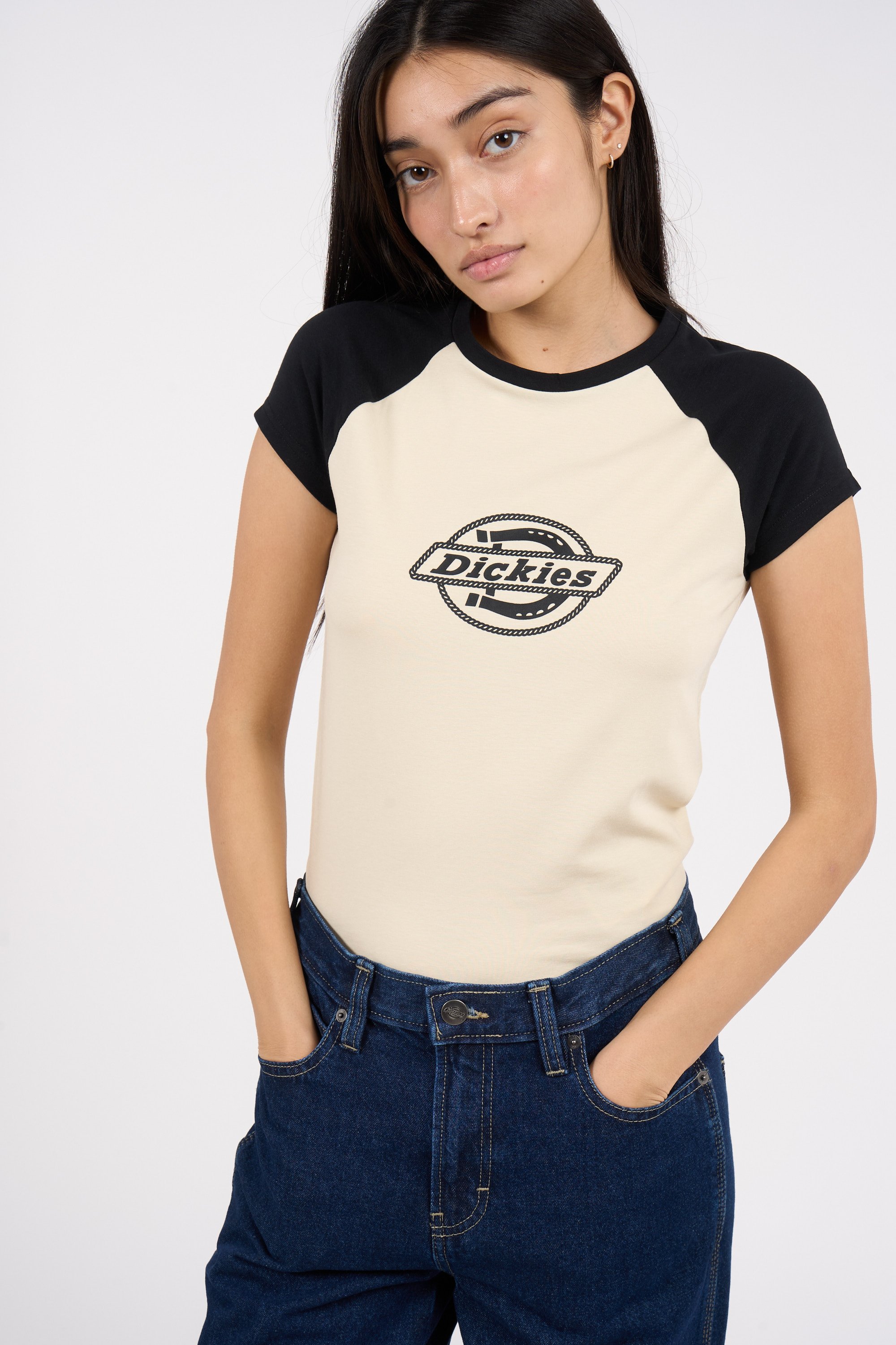 Regular-fit round-neck cotton T-shirt | Black by DICKIES Regular-fit round-neck cotton T-shirt Black