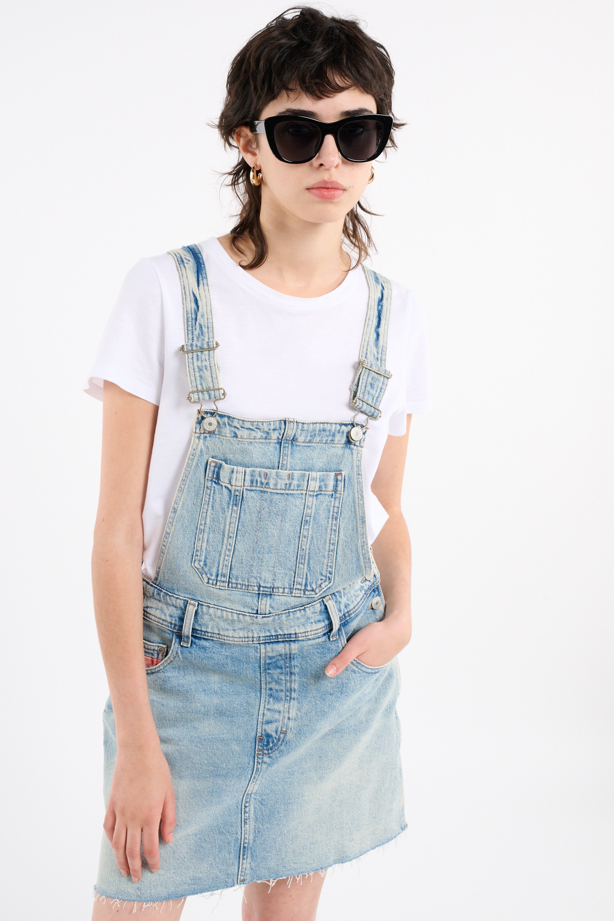 Salopette en coton mélangé | Bleu TOMMY JEANS Femme
