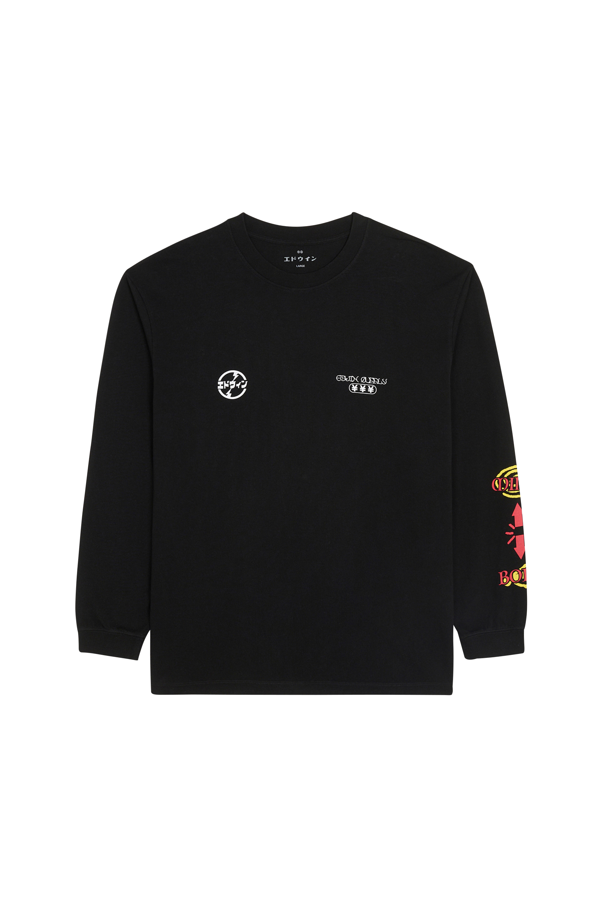 Regular-fit round-neck cotton T-shirt Black