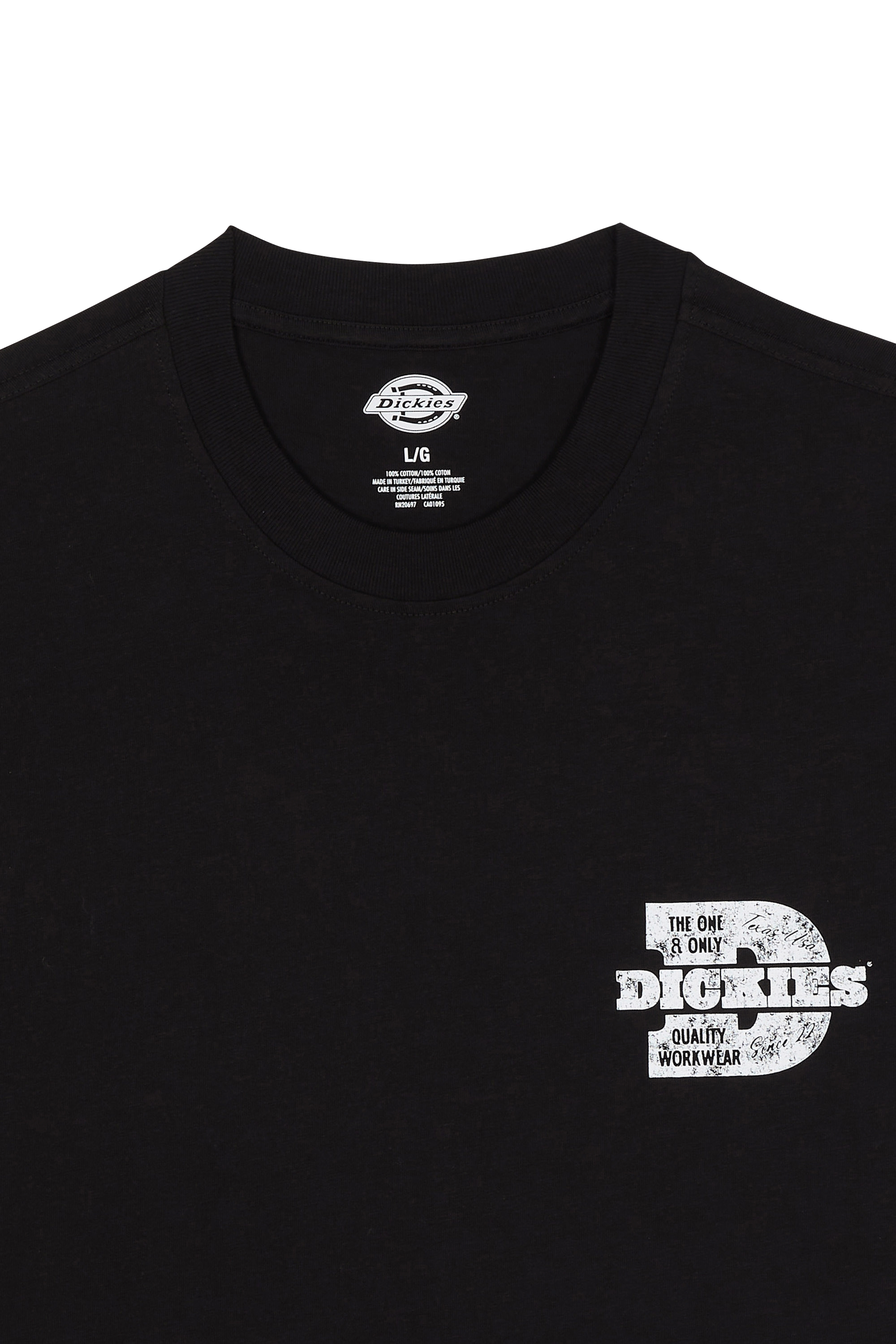 Regular-fit round-neck cotton T-shirt | Black DICKIES Men