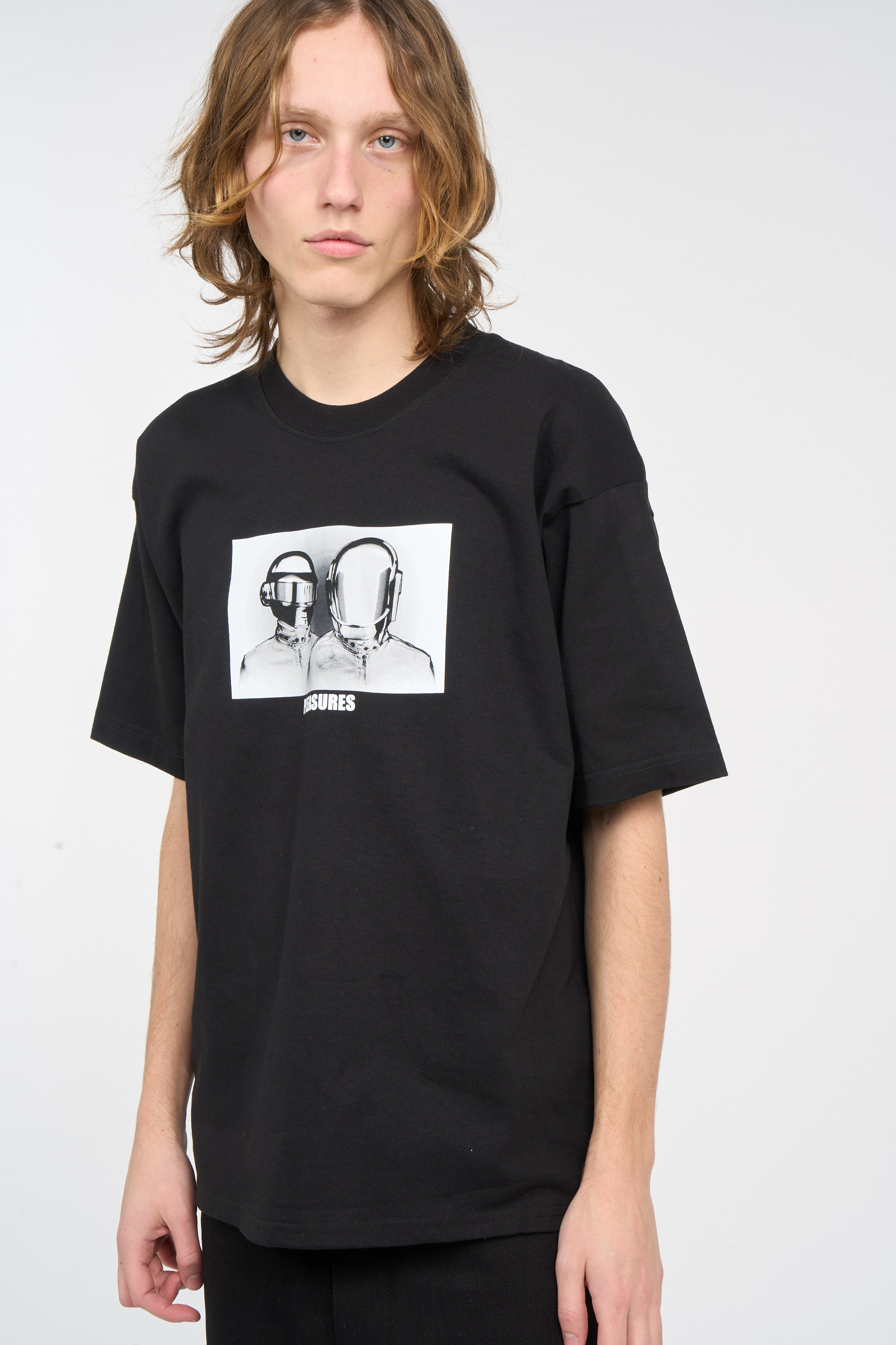 Regular-fit round-neck cotton T-shirt Black