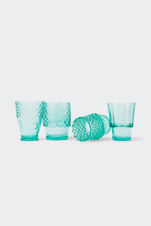 DOIY Lot de 4 verres Vert