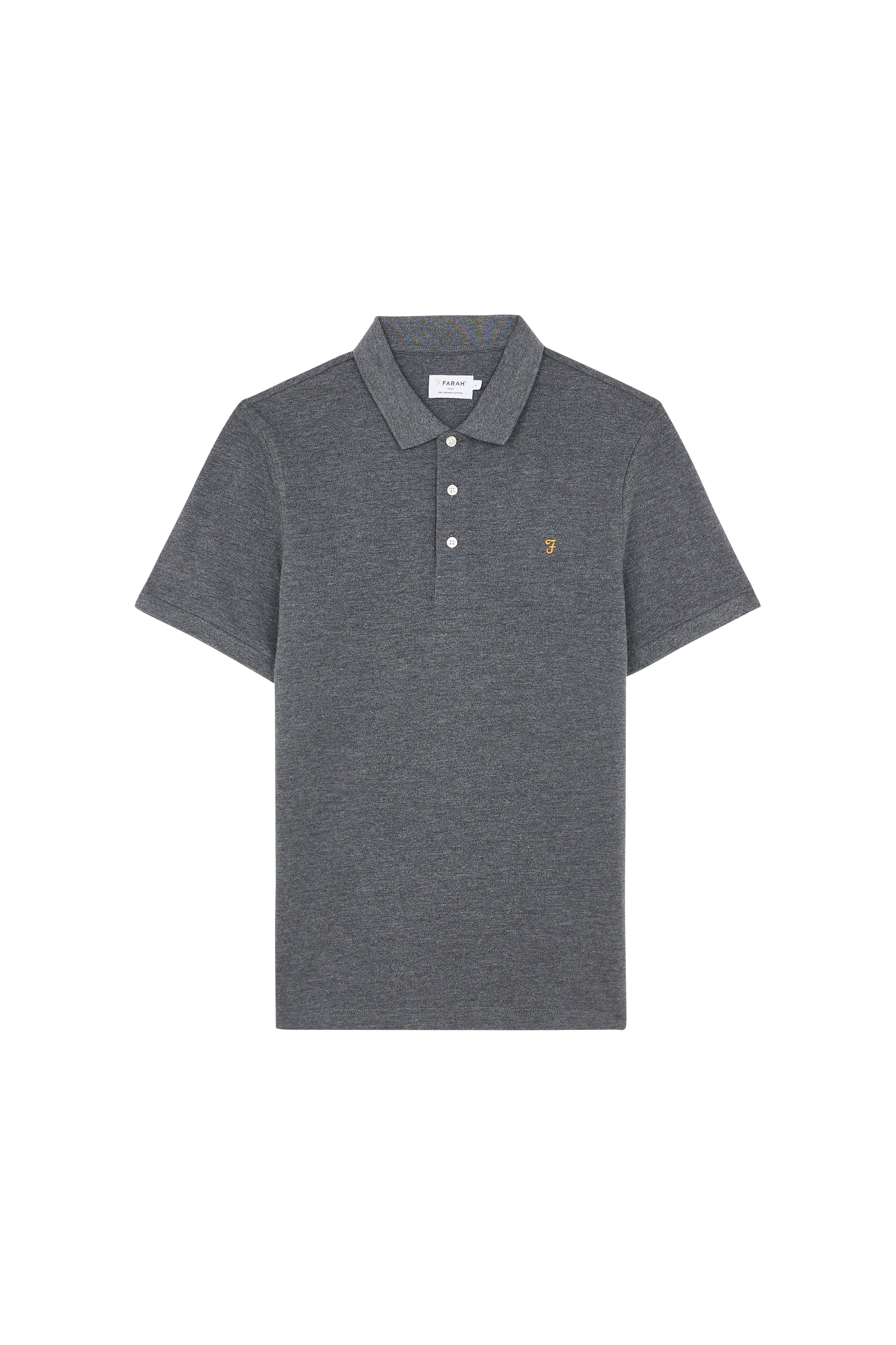 Short-sleeved organic cotton polo shirt Grey