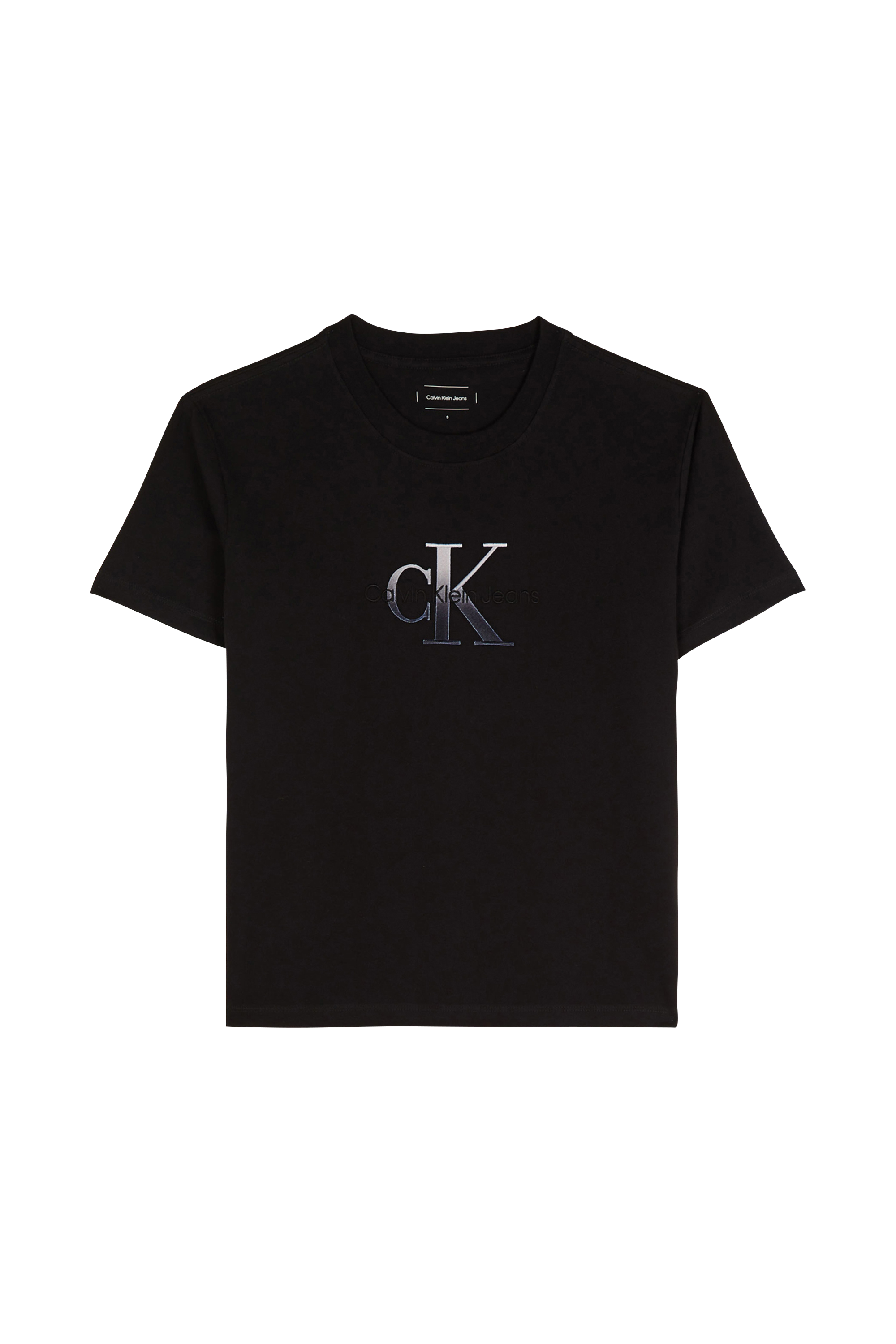 Regular-fit round-neck cotton T-shirt Black