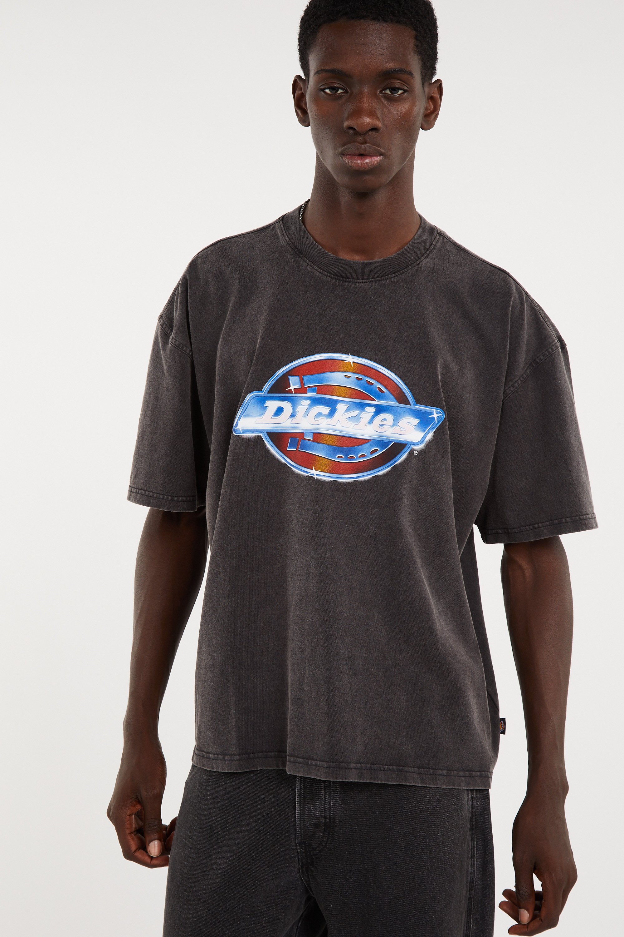 Regular-fit round-neck cotton T-shirt | Black DICKIES Men