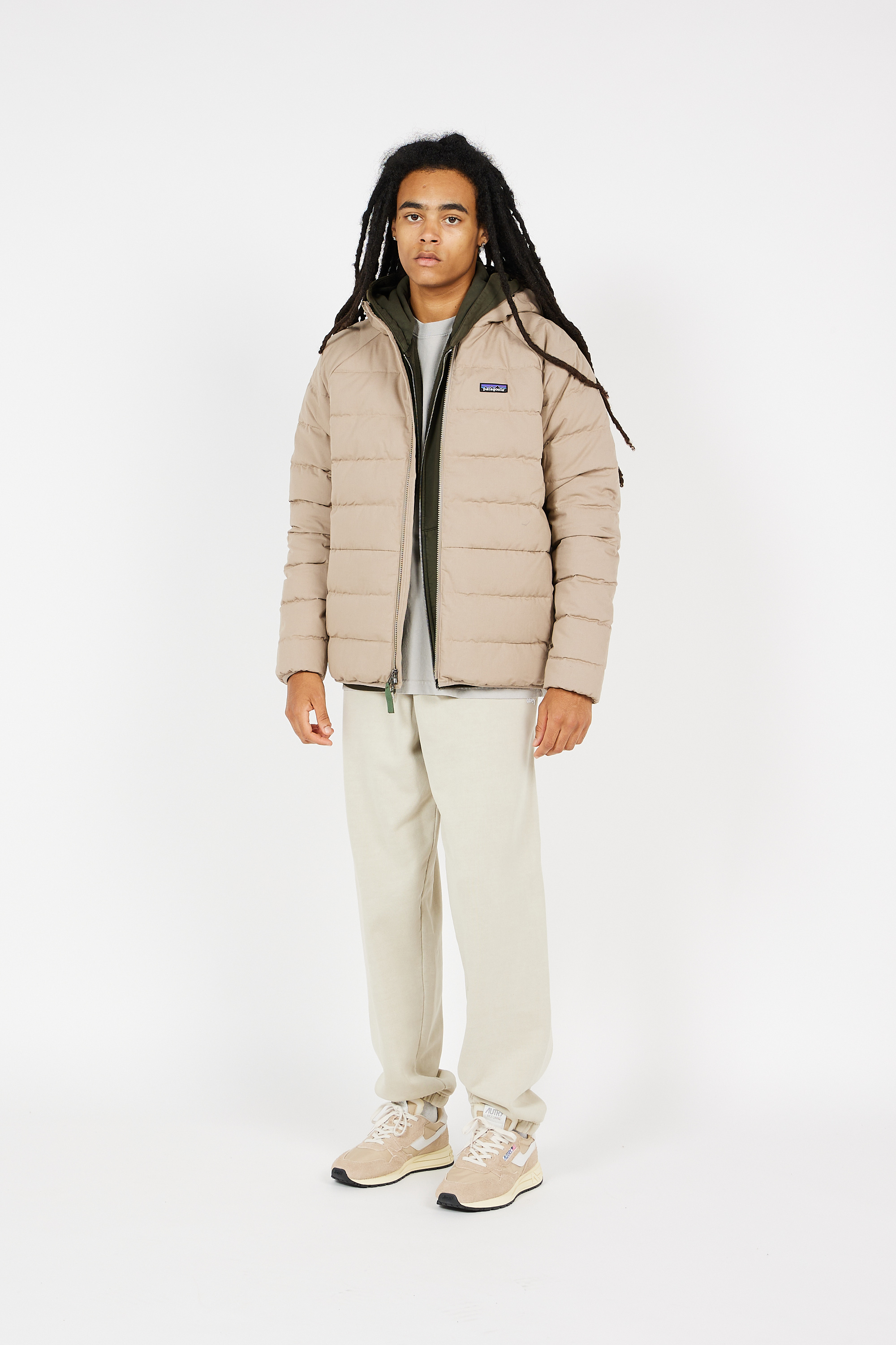 Lightweight quilted padded jacket with high neck Grey