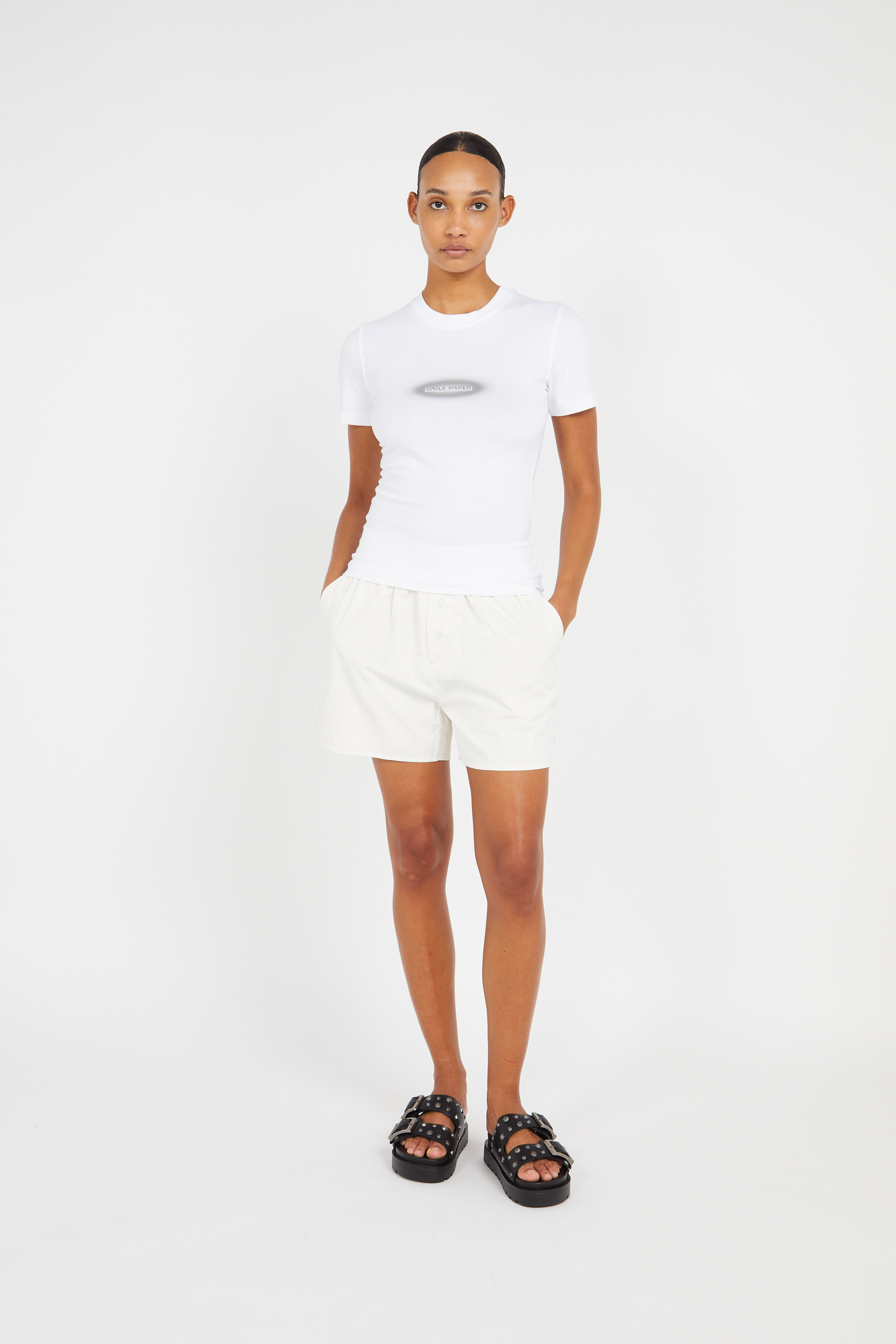 Regular-fit round-neck cotton T-shirt White