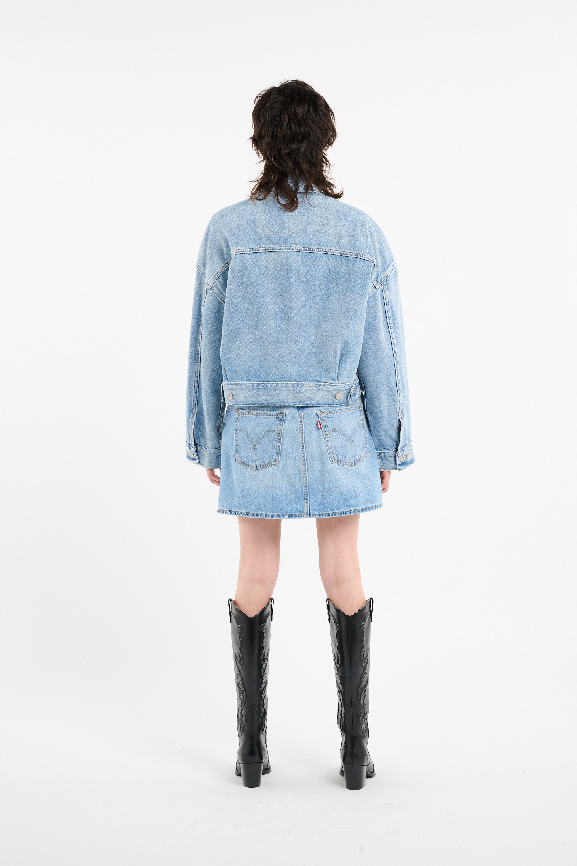 Straight-cut cotton jacket with classic collar | Blue LEVI'S Women