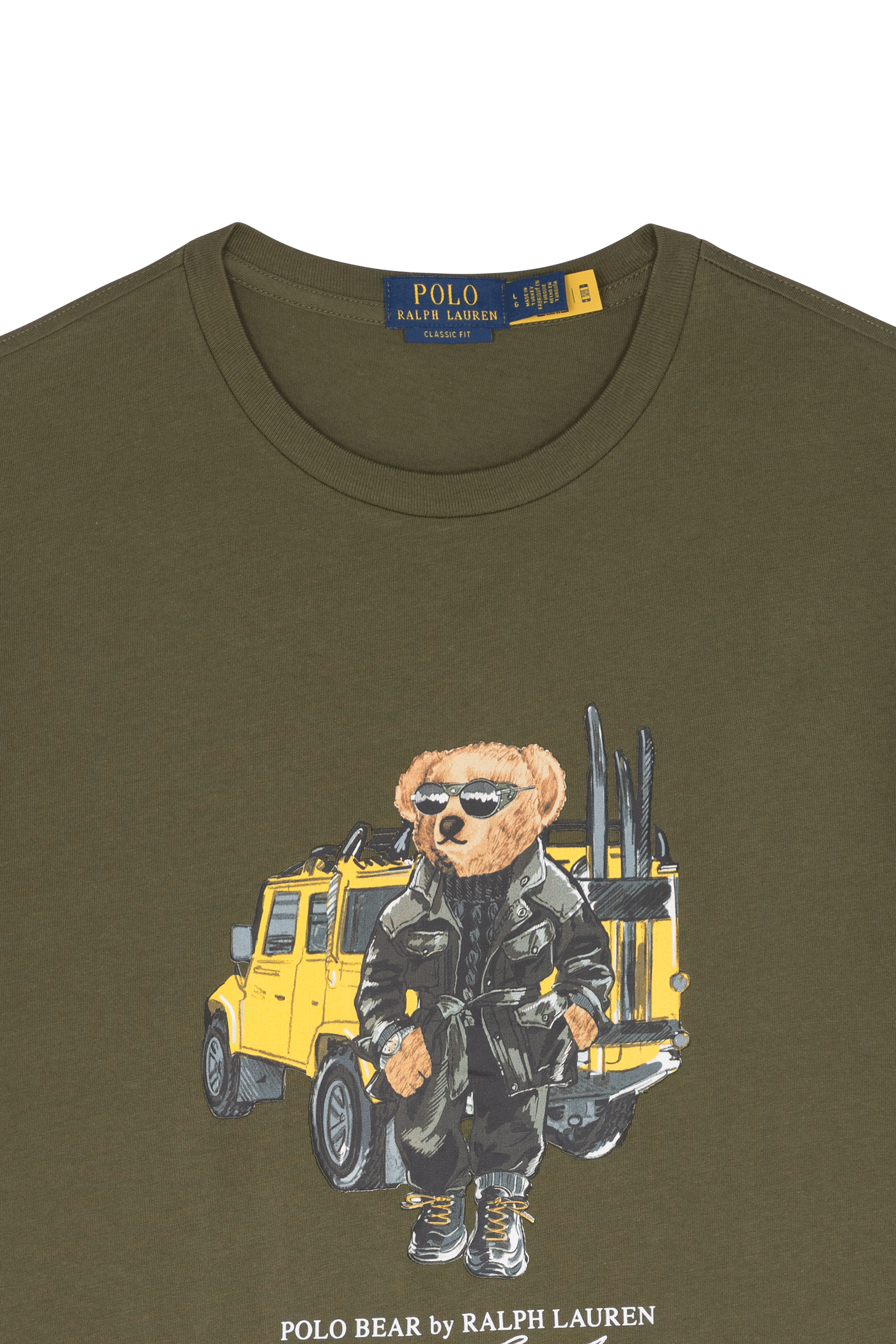 Regular-fit round-neck cotton T-shirt Khaki