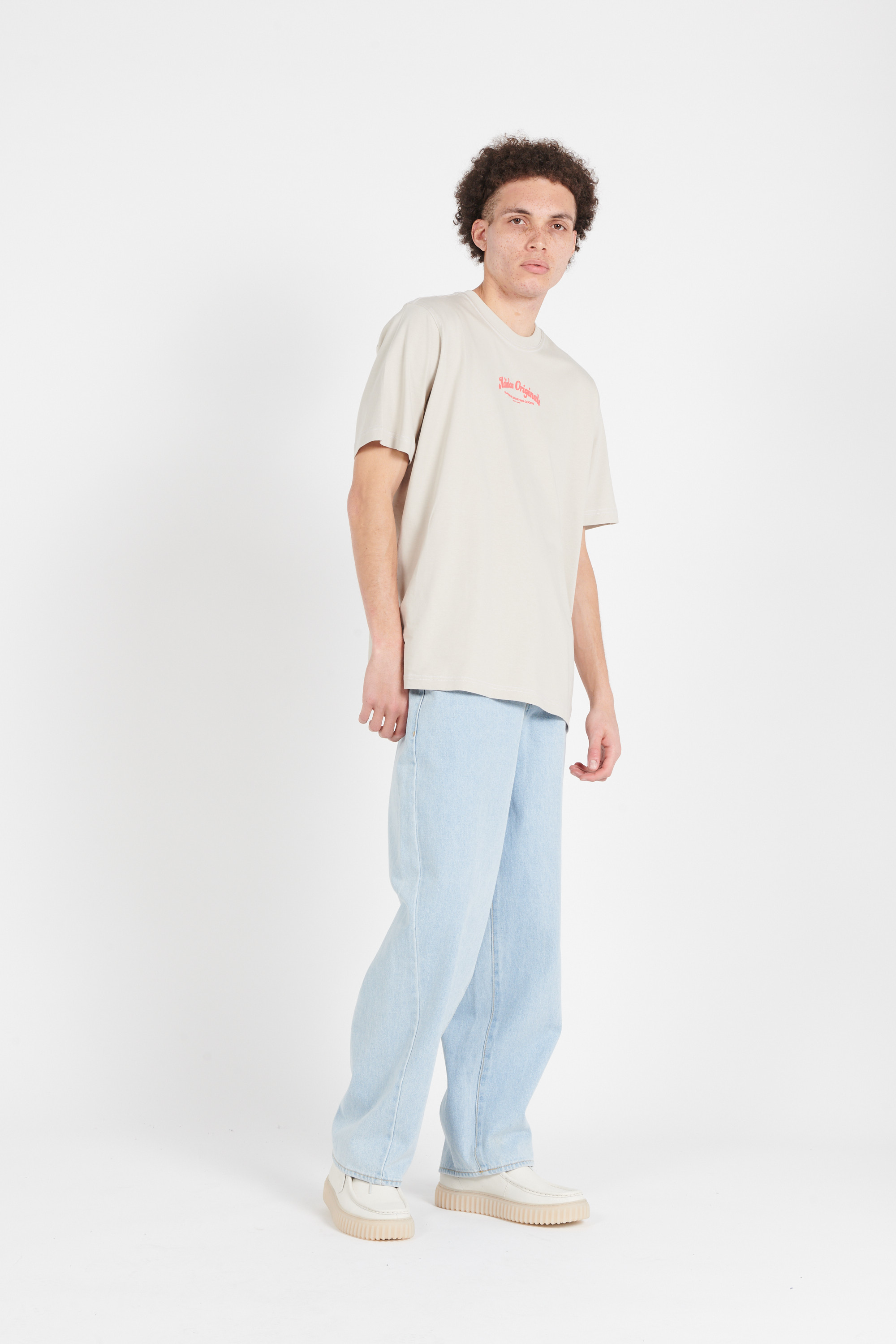 Regular-fit round-neck cotton T-shirt Grey
